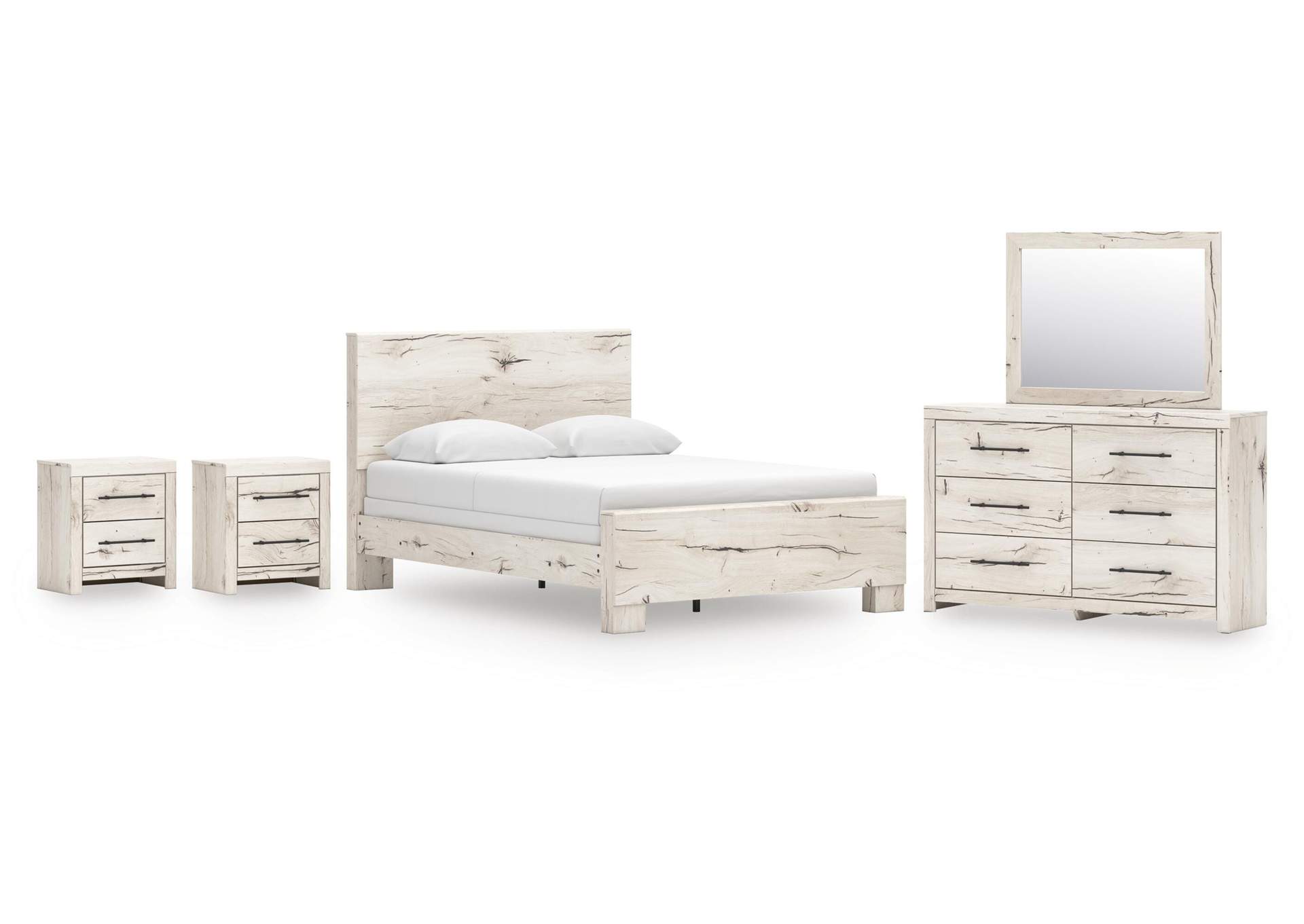 Lawroy Queen Panel Bed, Dresser, Mirror and 2 Nightstands image 1