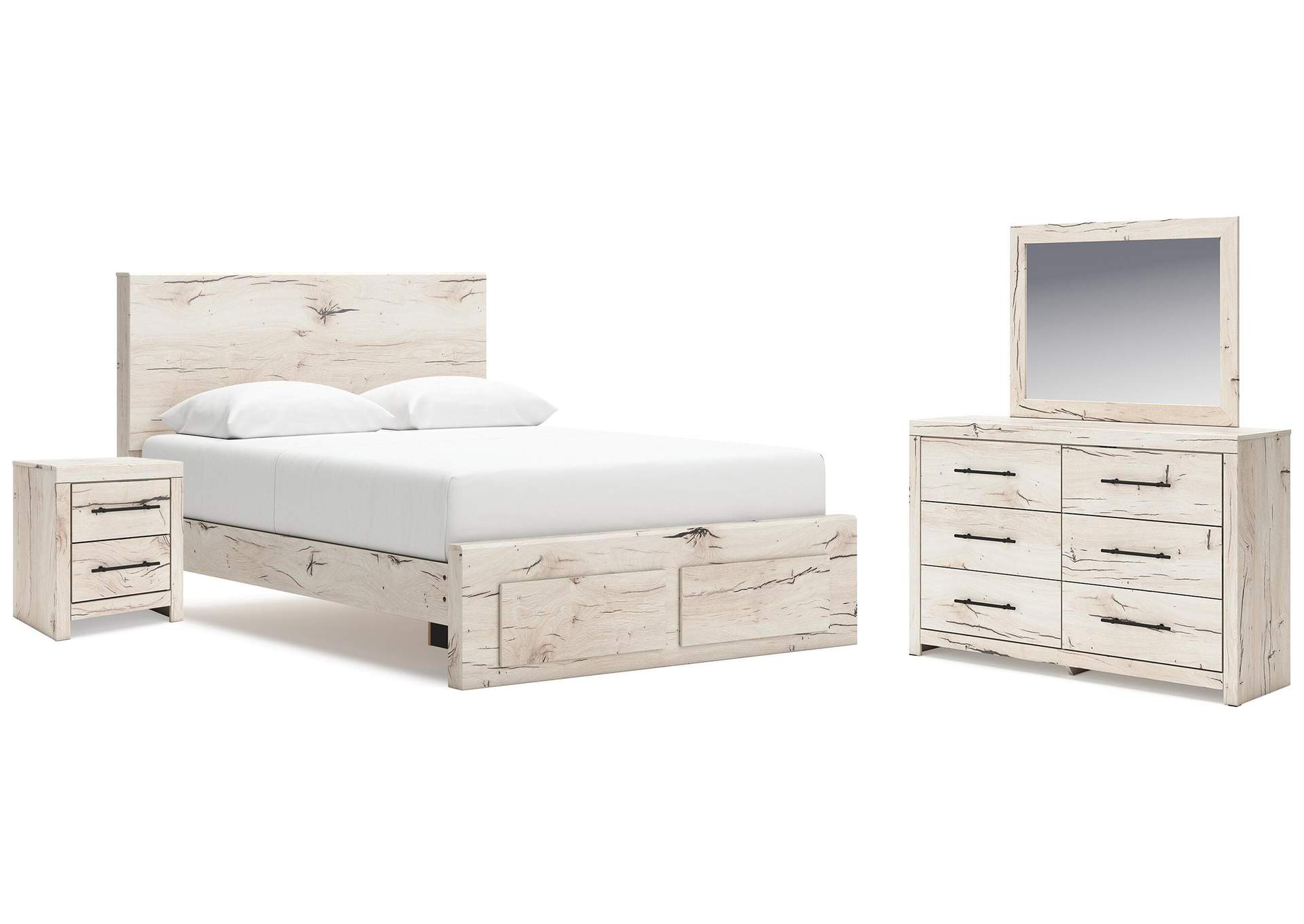 Lawroy Queen Storage Bed, Dresser, Mirror, Nightstand image 1