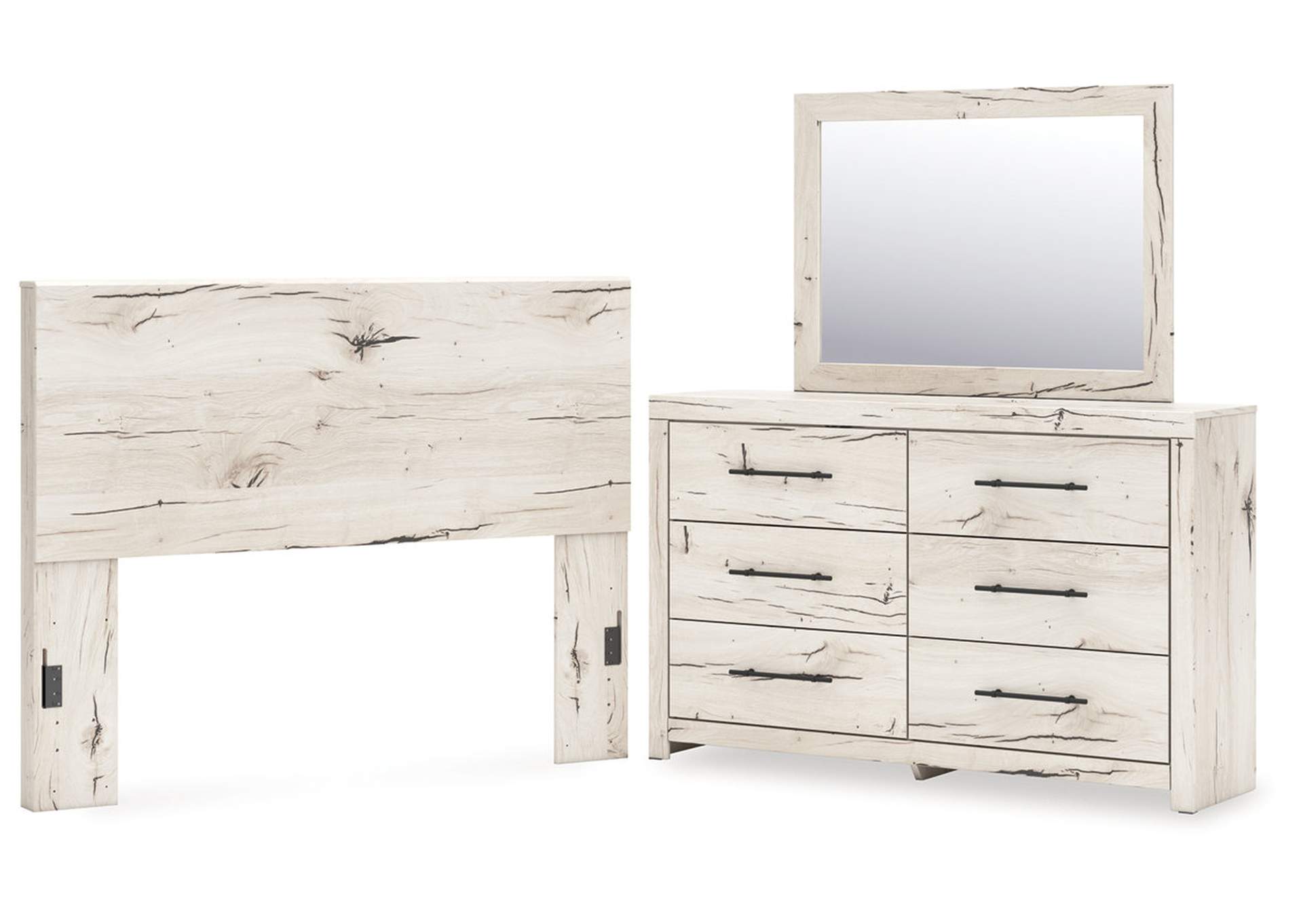 Lawroy Queen Panel Headboard with Mirrored Dresser image 1