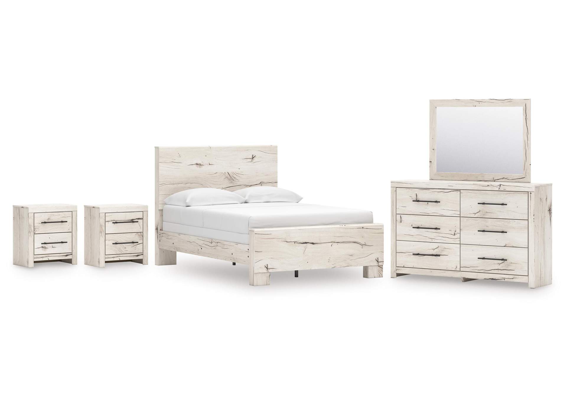 Lawroy Full Panel Bed, Dresser, Mirror and 2 Nightstands image 1