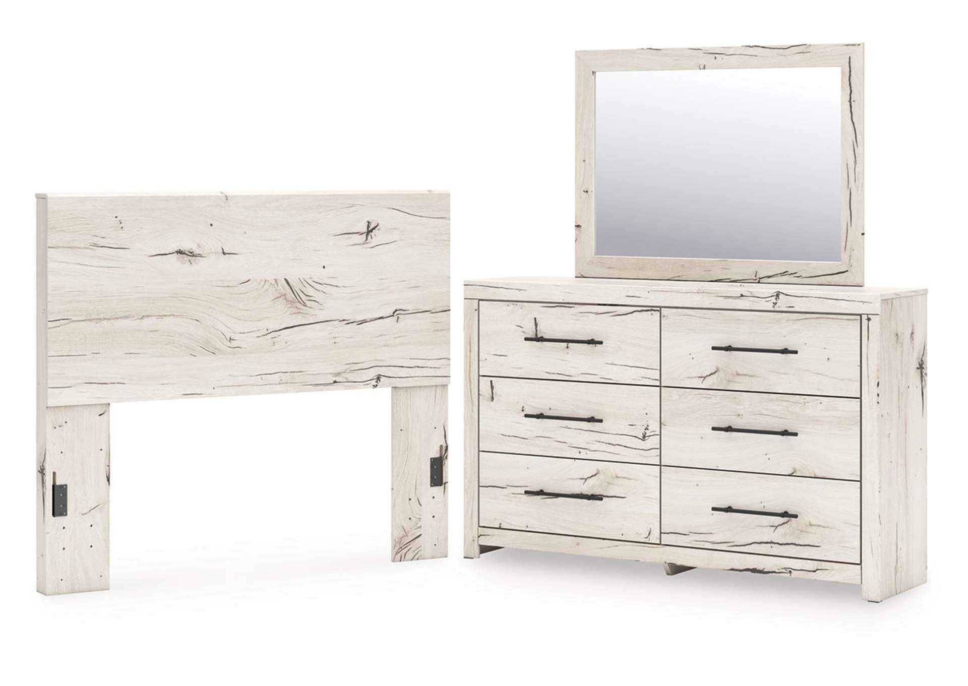 Lawroy Full Panel Headboard with Mirrored Dresser image 1