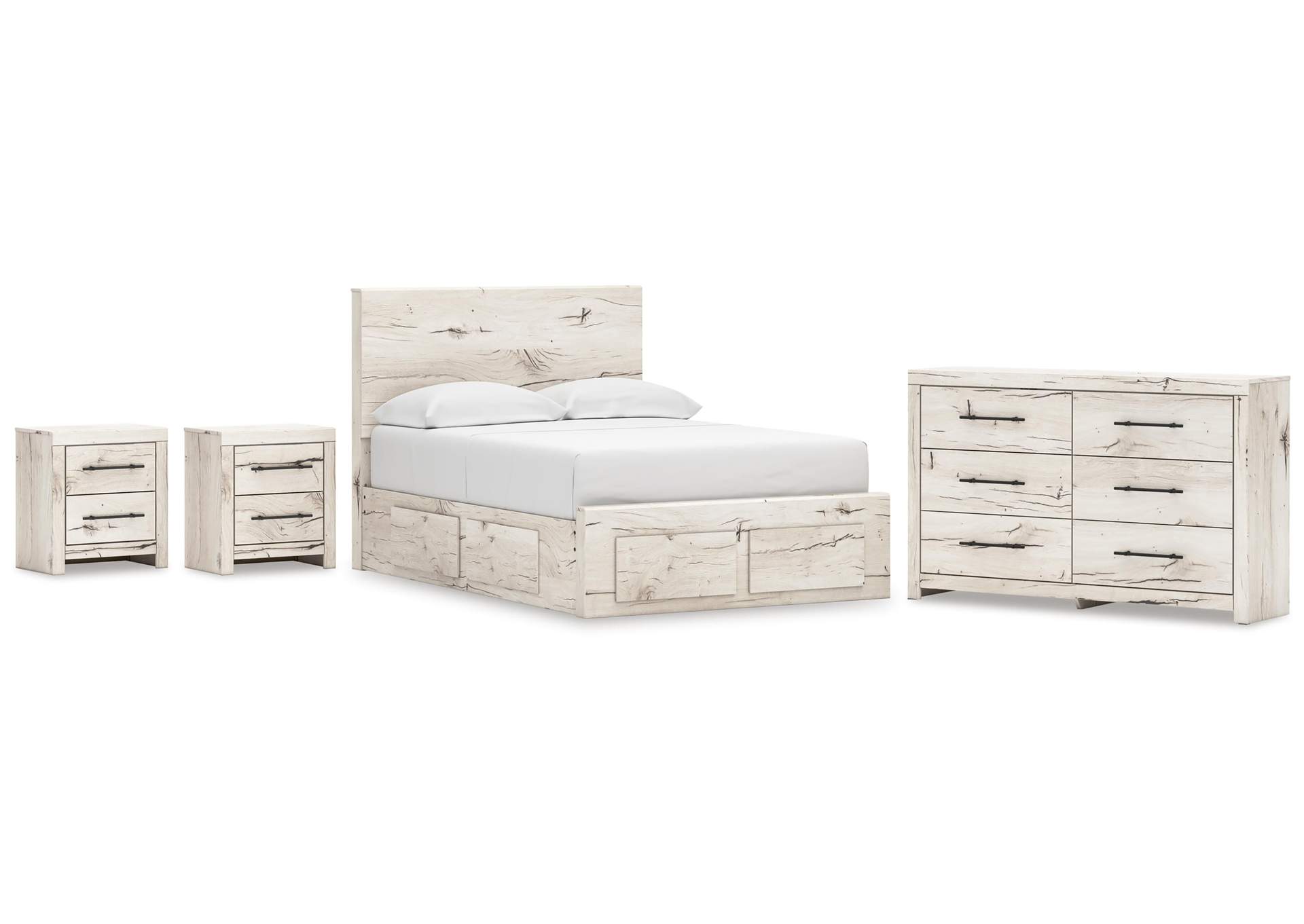 Lawroy Full Panel Storage Bed, Dresser and 2 Nightstands image 1