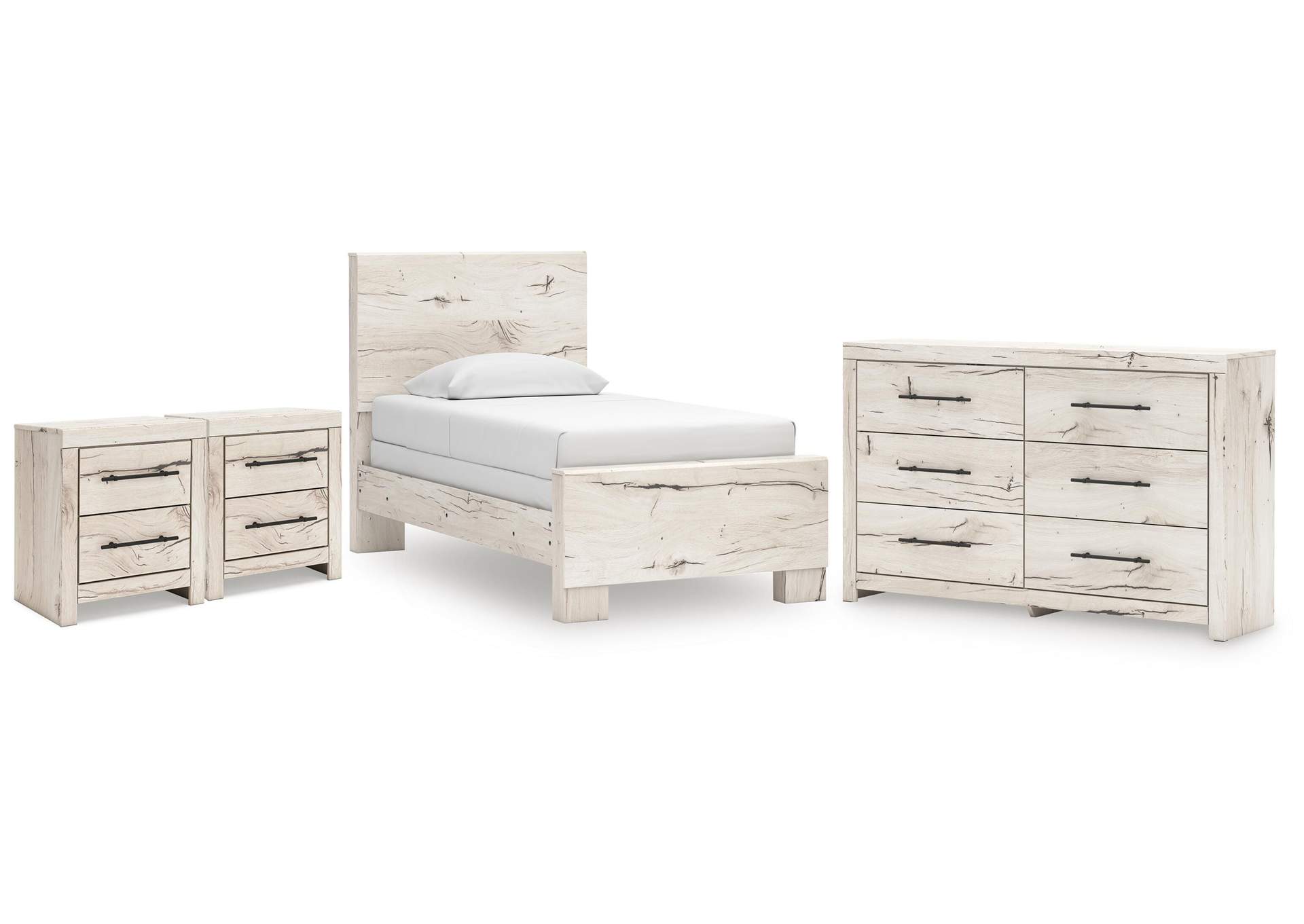 Lawroy Twin Panel Bed, Dresser and 2 Nightstands image 1