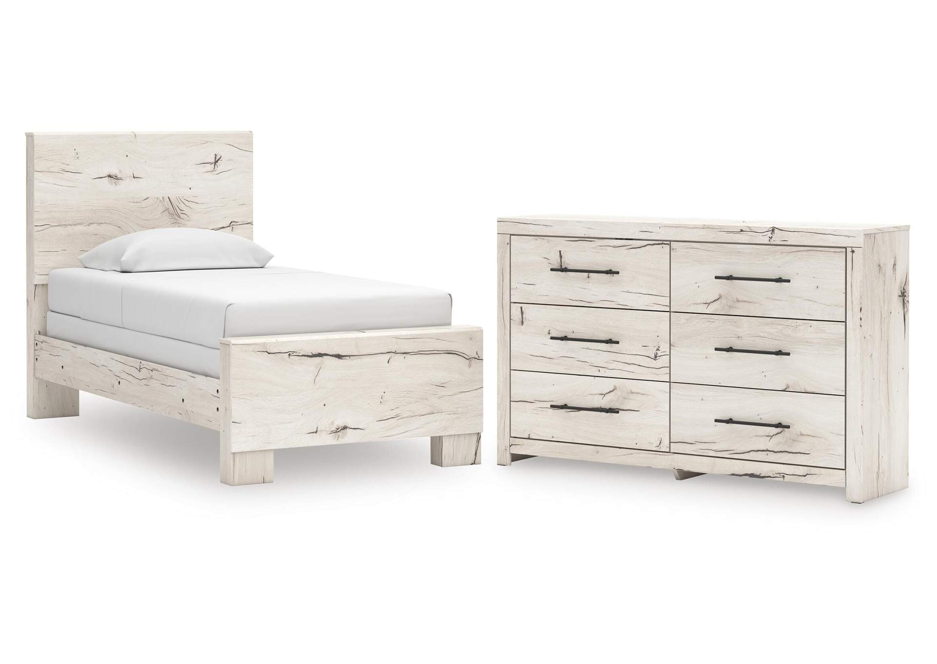Lawroy Twin Panel Bed and Dresser image 1