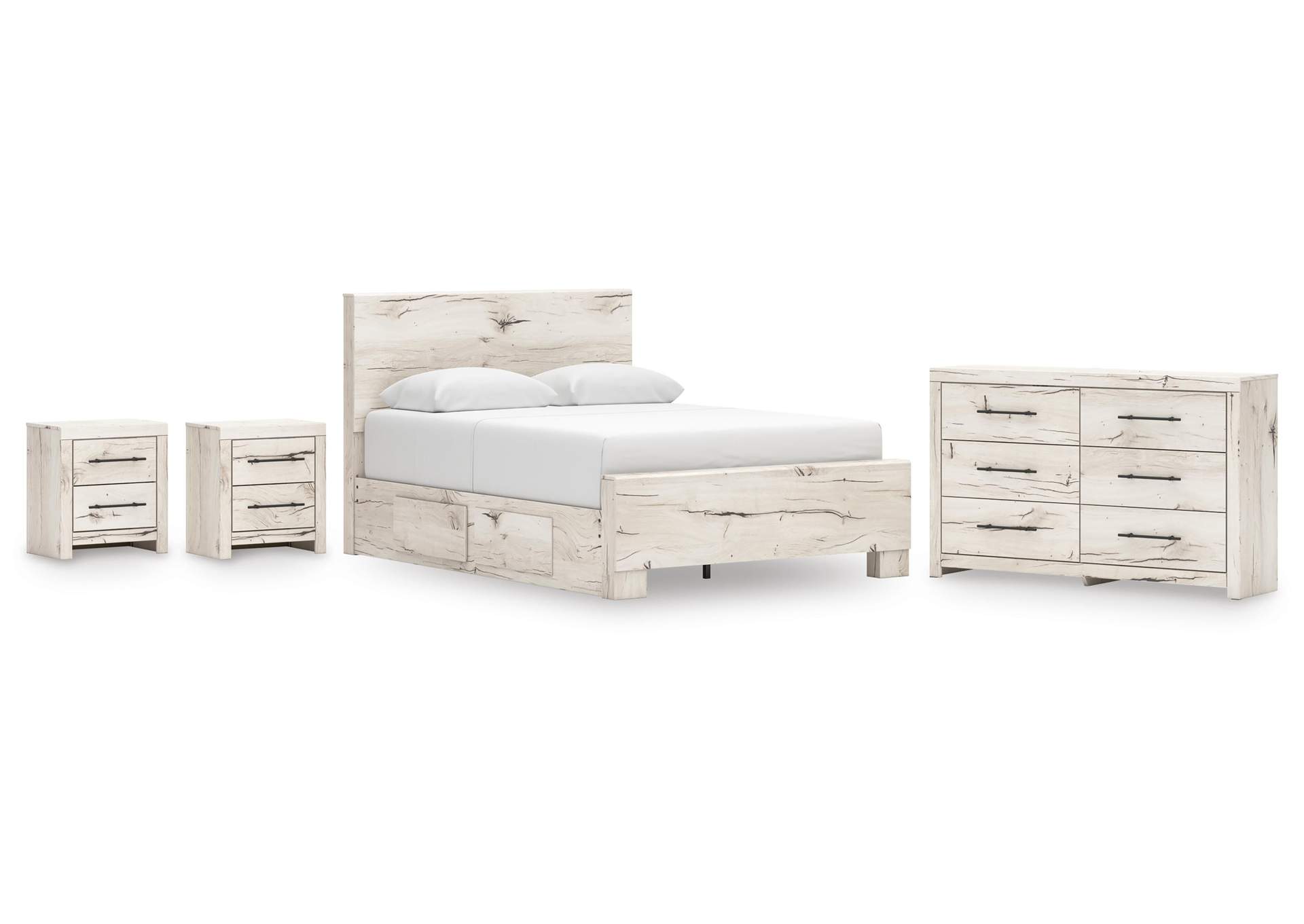 Lawroy Queen Panel Bed with Storage, Dresser and 2 Nightstands image 1