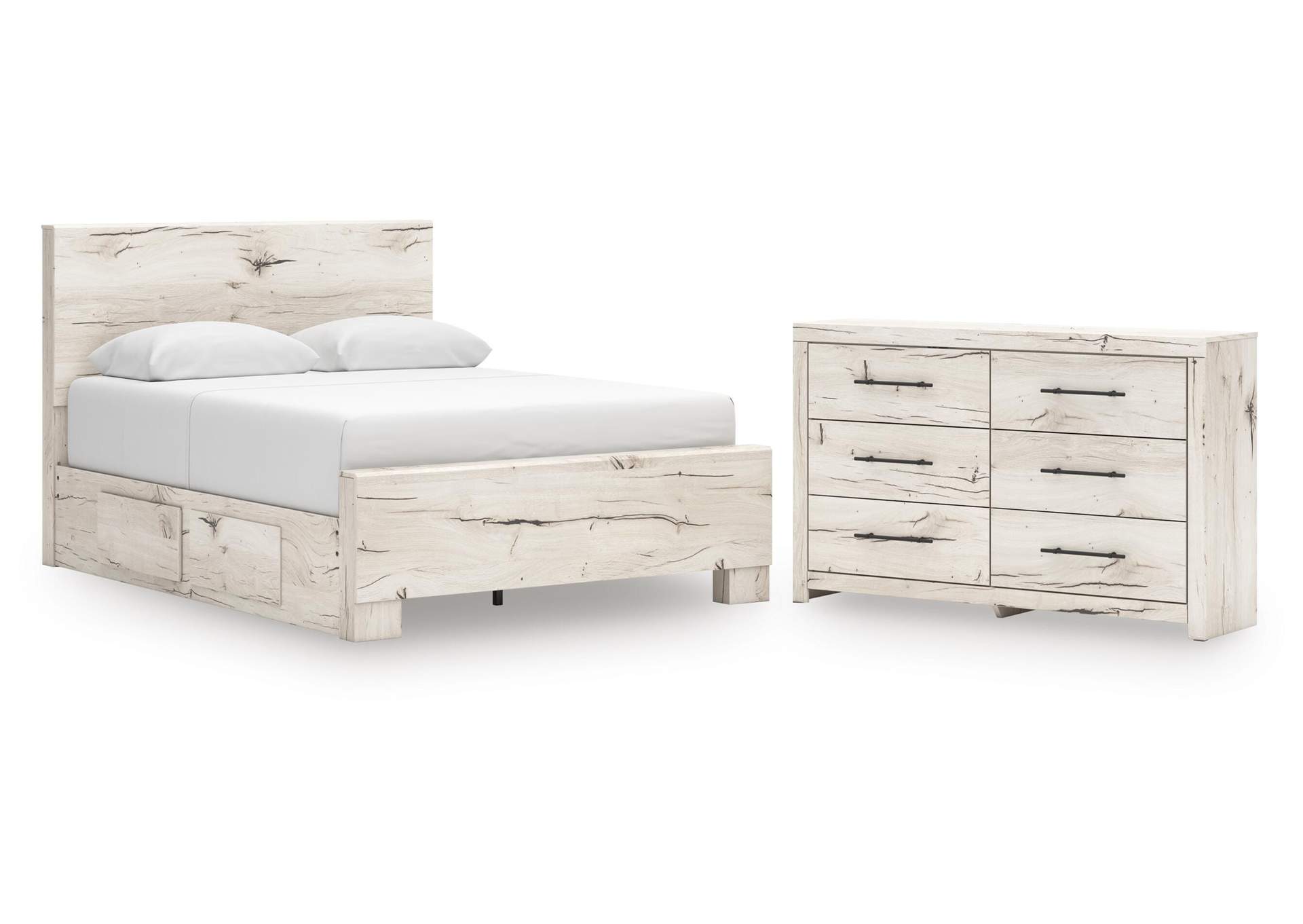 Lawroy Queen Panel Bed with Storage and Dresser image 1