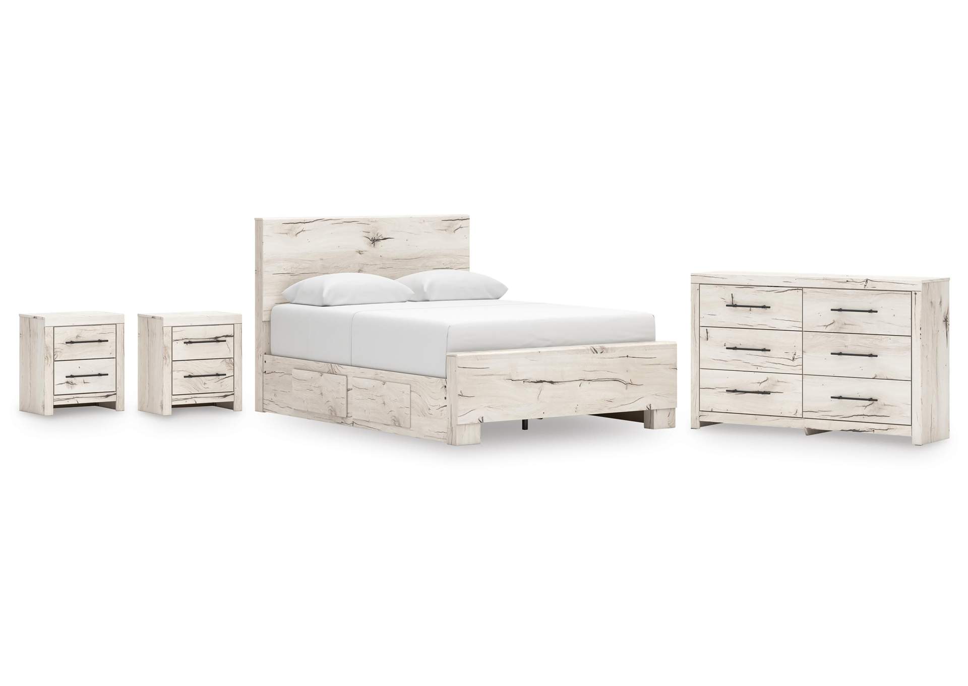 Lawroy Queen Panel Bed with Storage, Dresser and 2 Nightstands image 1