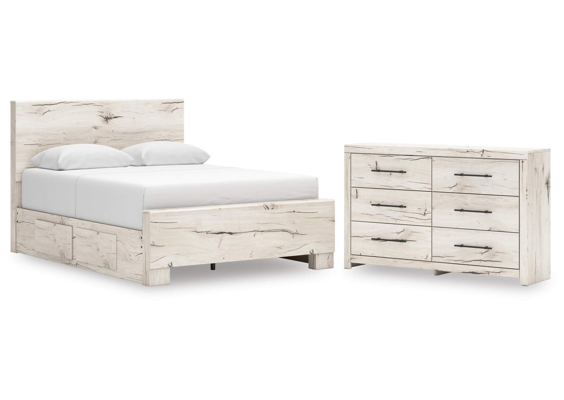 Lawroy Queen Panel Bed with Storage and Dresser image 1