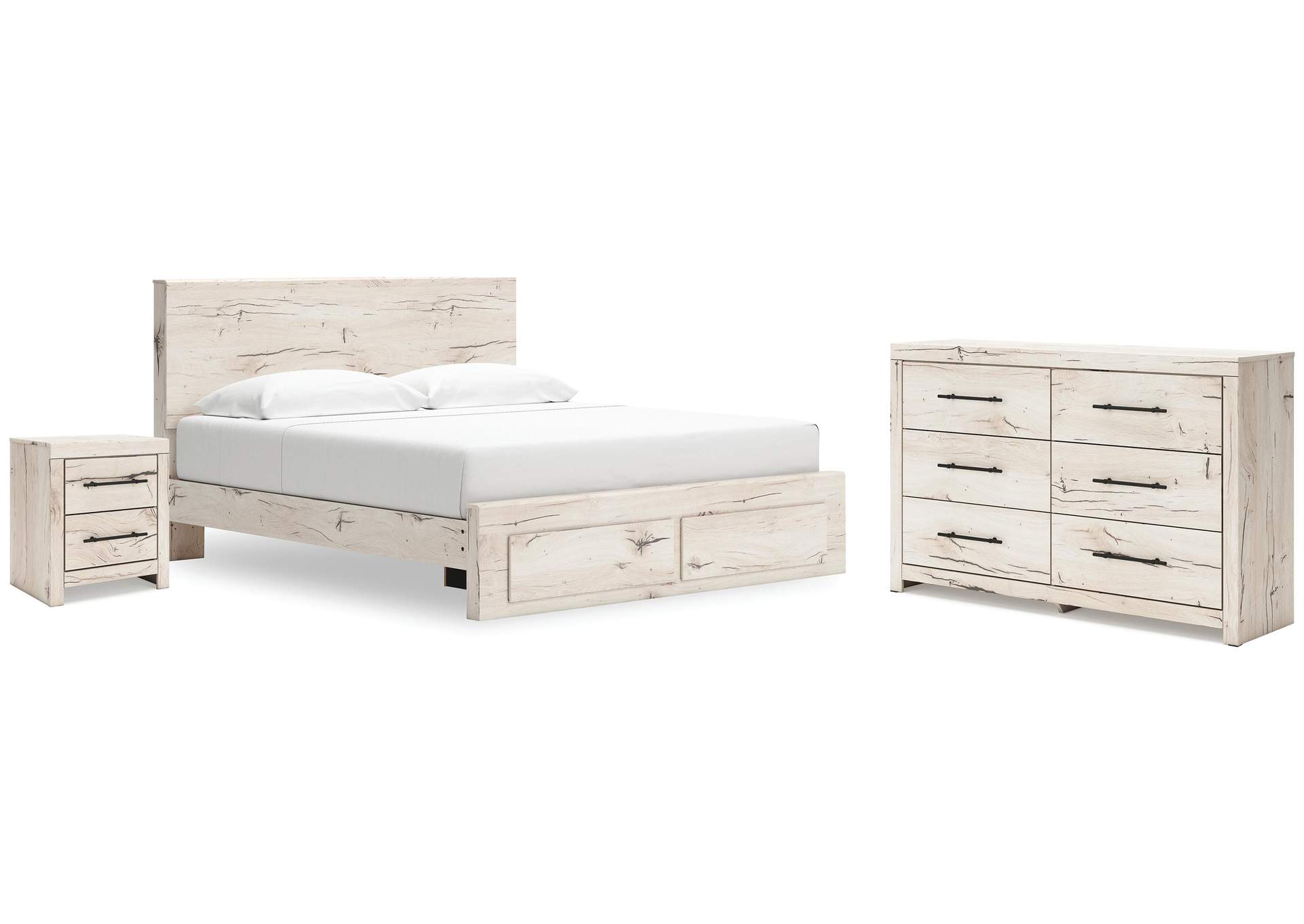 Lawroy King Storage Bed, Dresser and Nightstand image 1
