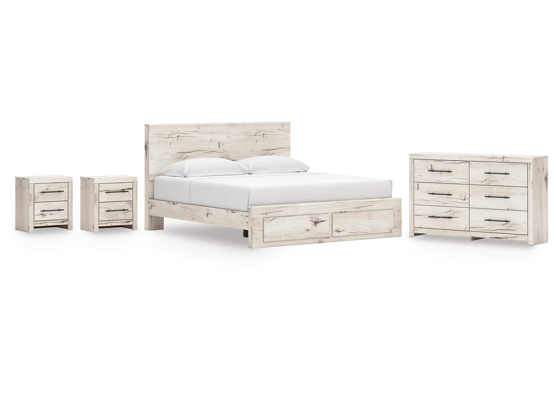 Lawroy King Panel Storage Bed, Dresser and 2 Nightstands image 1