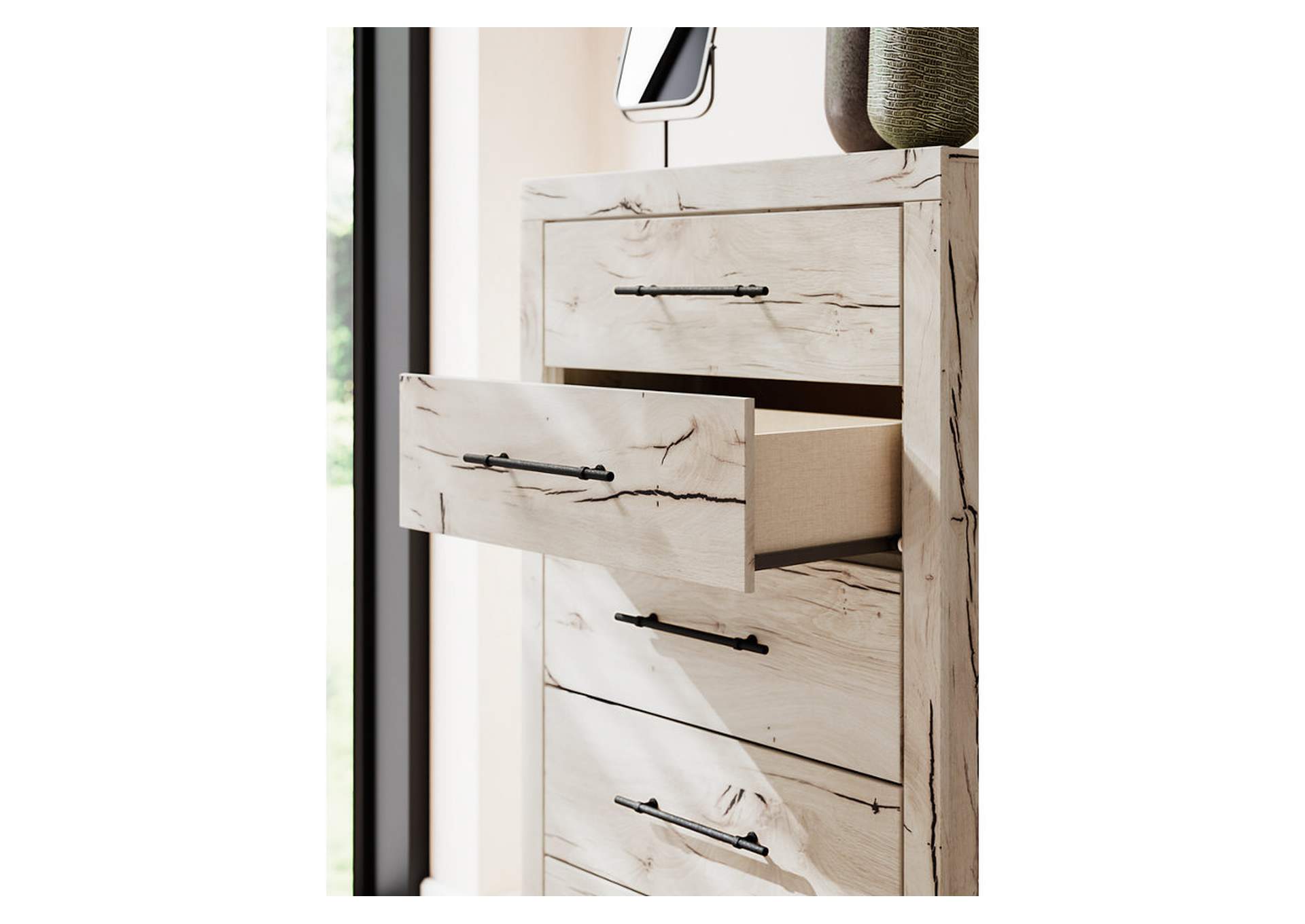 Lawroy Full Panel Headboard with Mirrored Dresser and Chest image 9