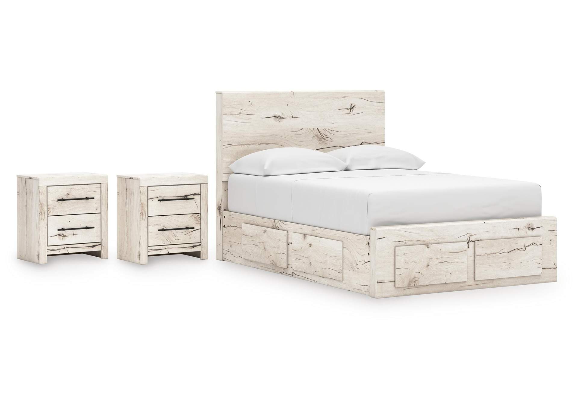 Lawroy Full Panel Storage Bed and 2 Nightstands image 1