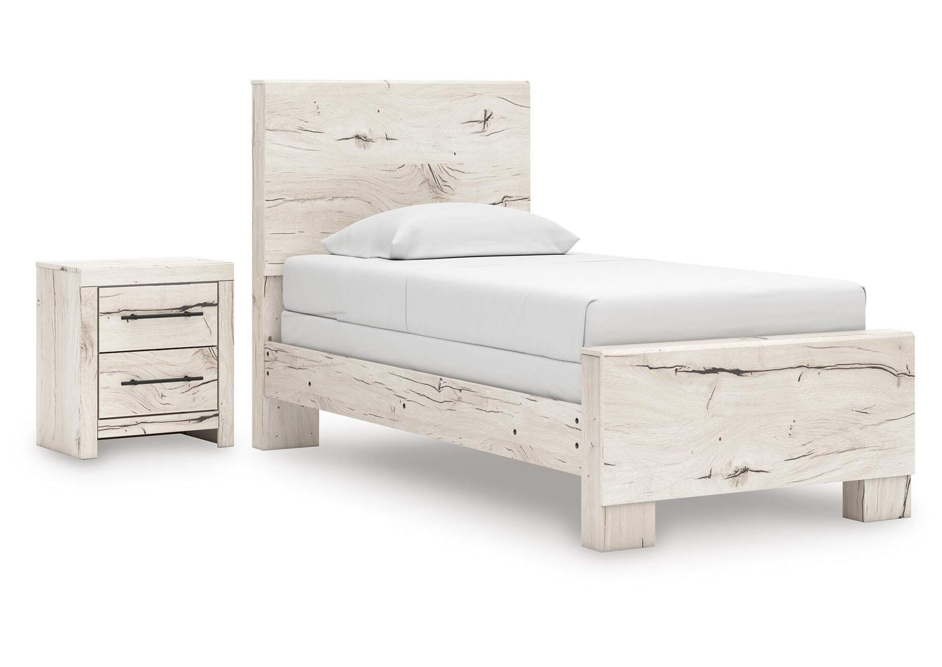 Lawroy Twin Panel Bed and Nightstand image 1