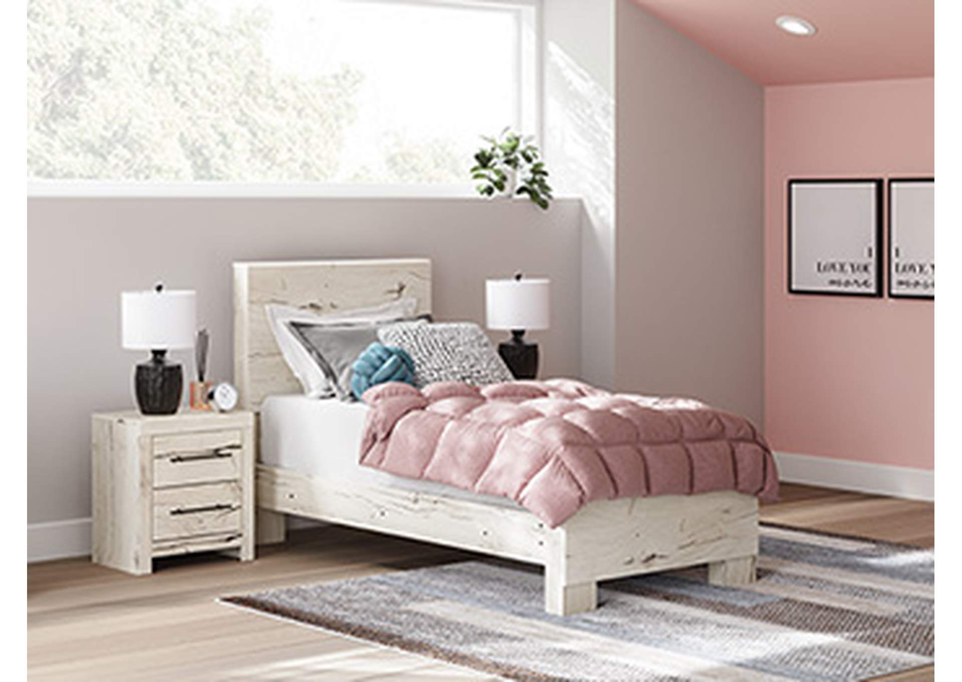 Lawroy Twin Panel Bed with Storage and Nightstand image 9