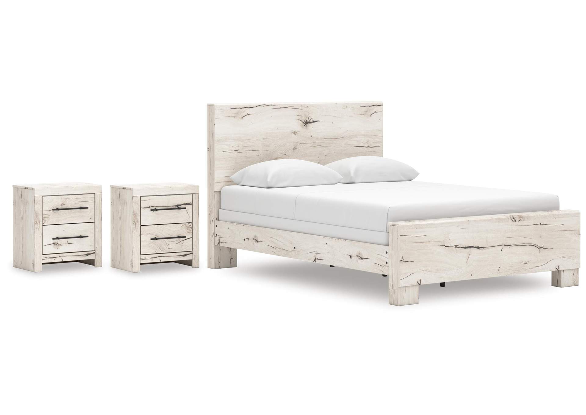 Lawroy Queen Panel Bed and 2 Nightstands image 1
