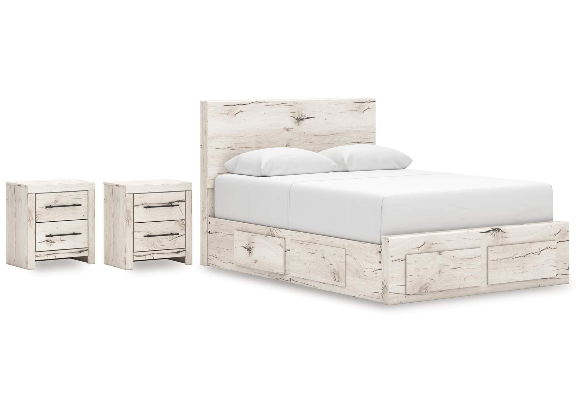 Lawroy Queen Panel Storage Bed and 2 Nightstands image 1