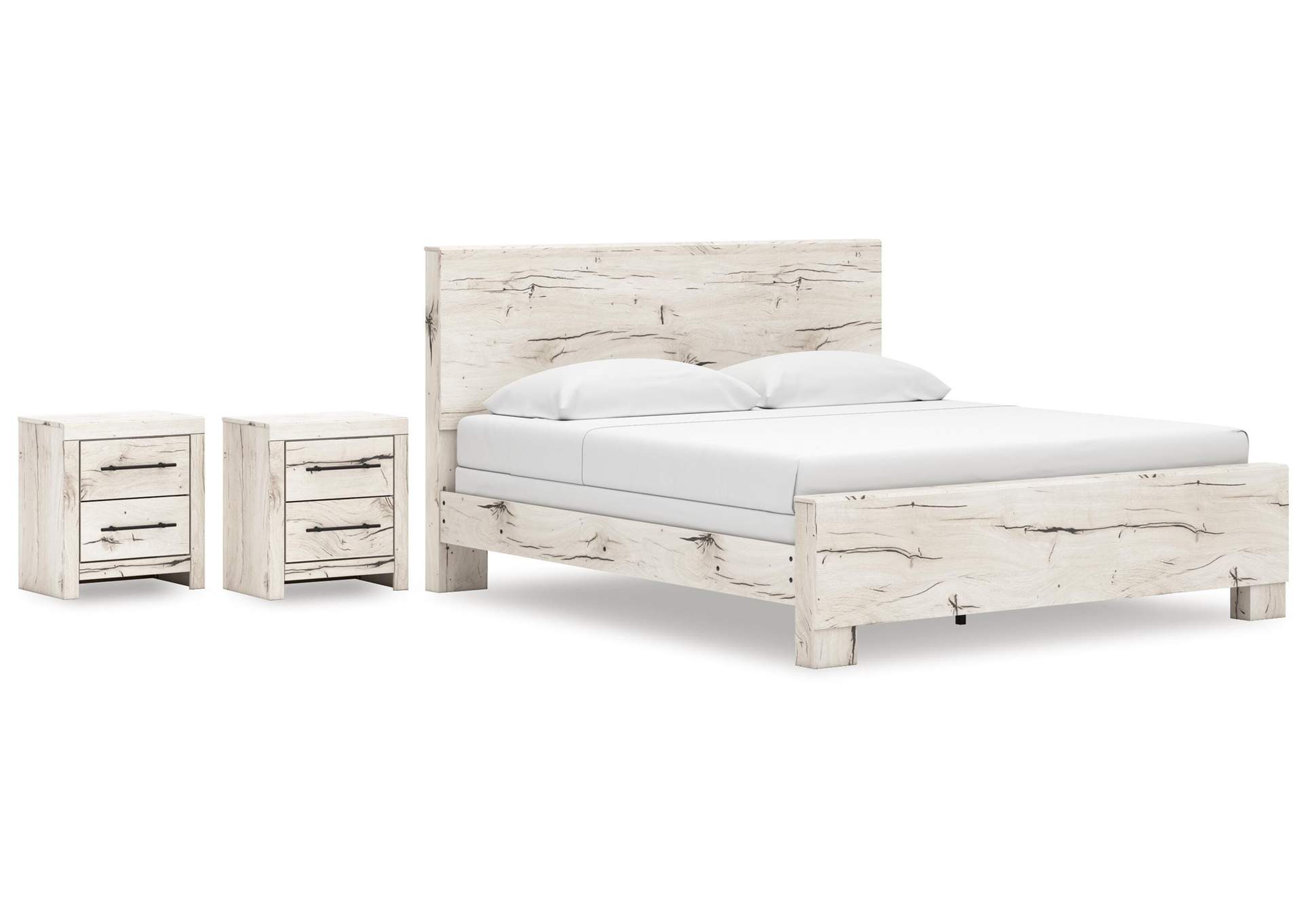 Lawroy King Panel Bed and 2 Nightstands image 1
