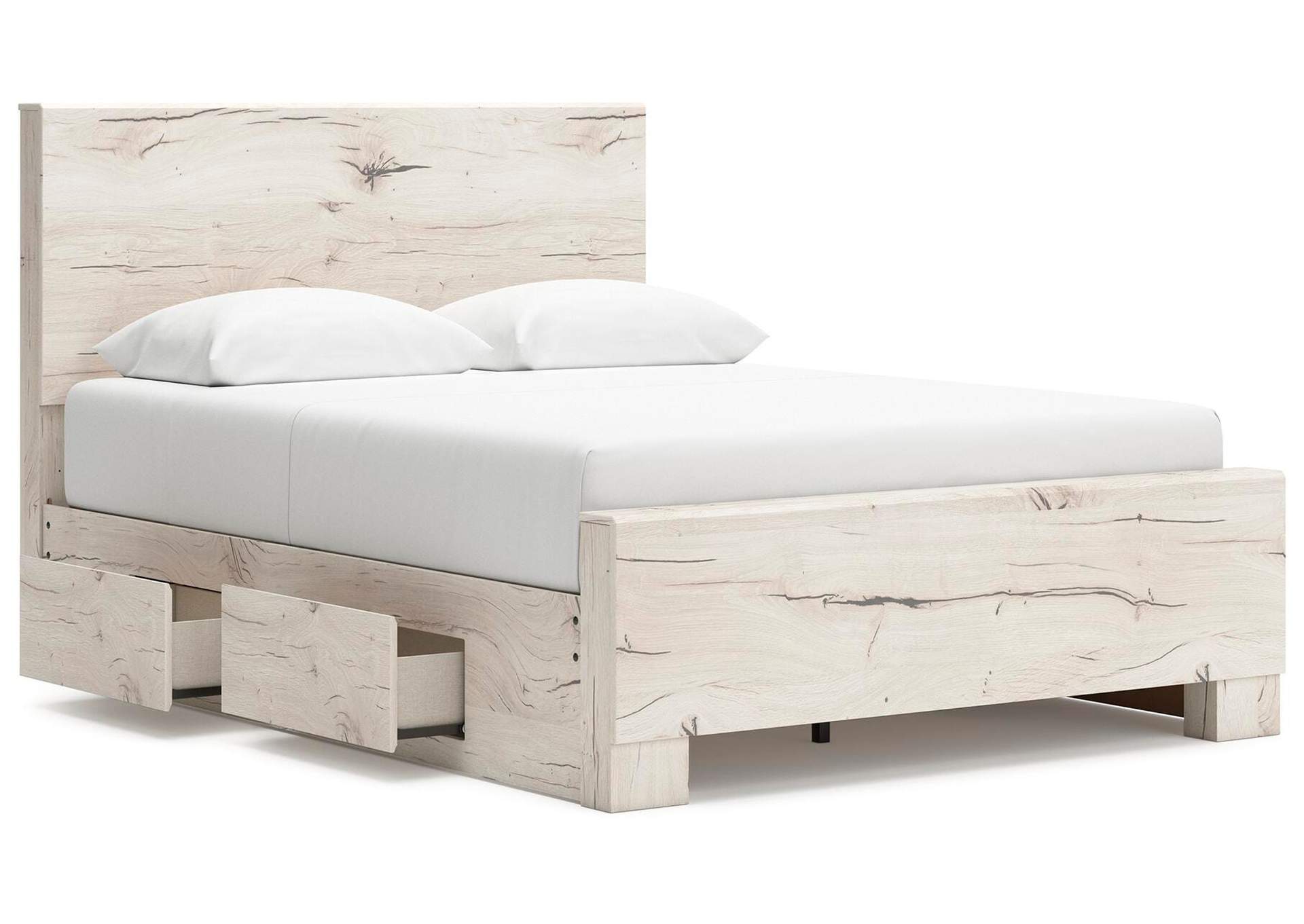 Lawroy Queen Panel Bed with Storage, Dresser and Mirror image 3