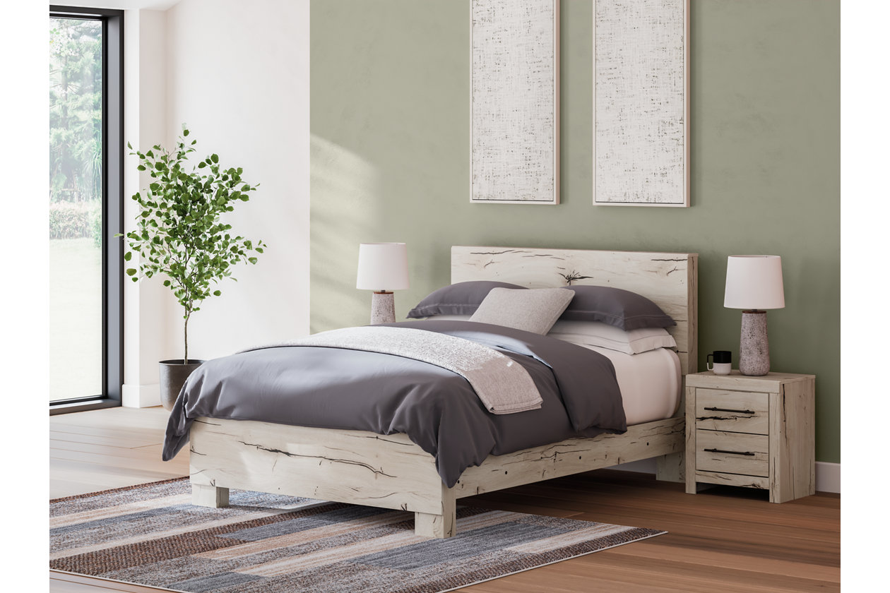 Lawroy Queen Panel Bed with Mirrored Dresser