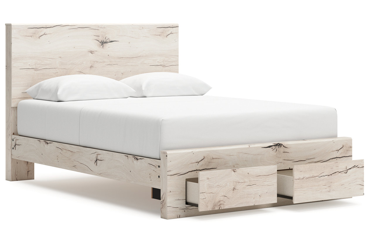 Lawroy Queen Panel Storage Bed with Mirrored Dresser