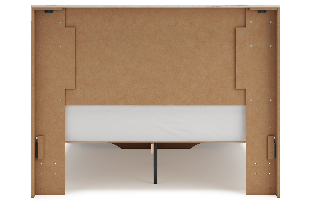 Lawroy Queen Panel Storage Bed with Mirrored Dresser