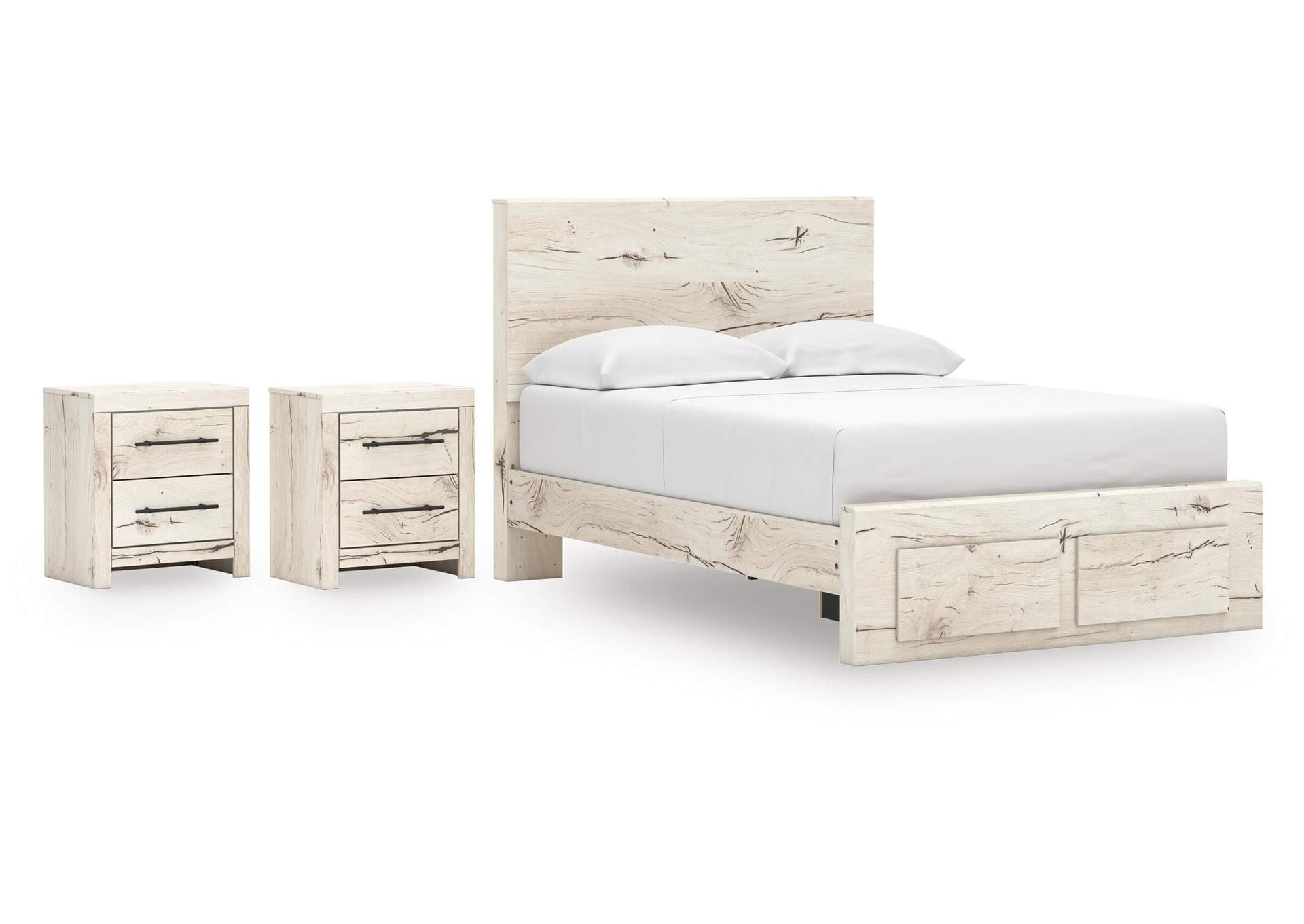 Lawroy Full Panel Storage Bed and 2 Nightstands image 1