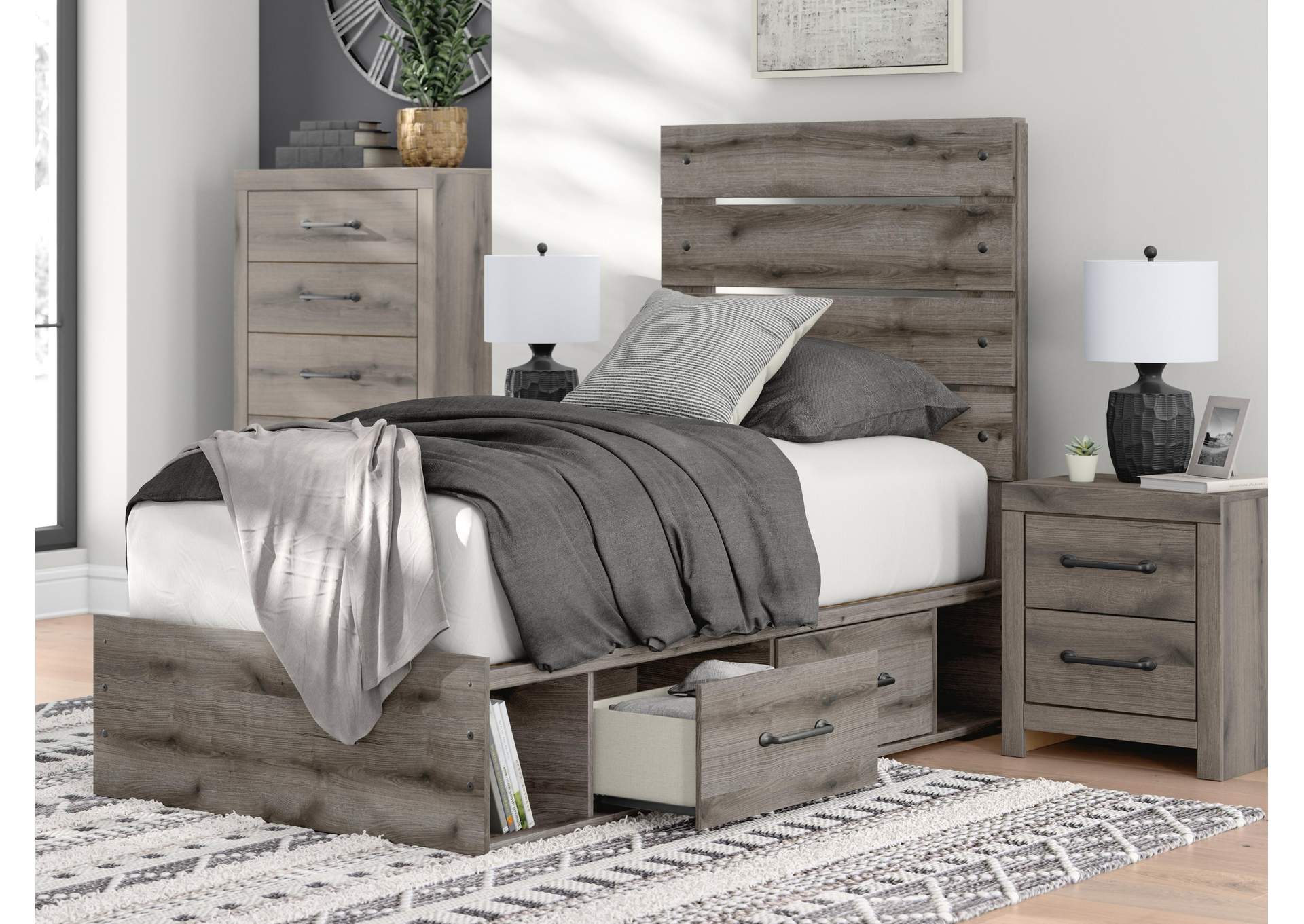 Graystorm Twin Panel Bed with Storage image 16