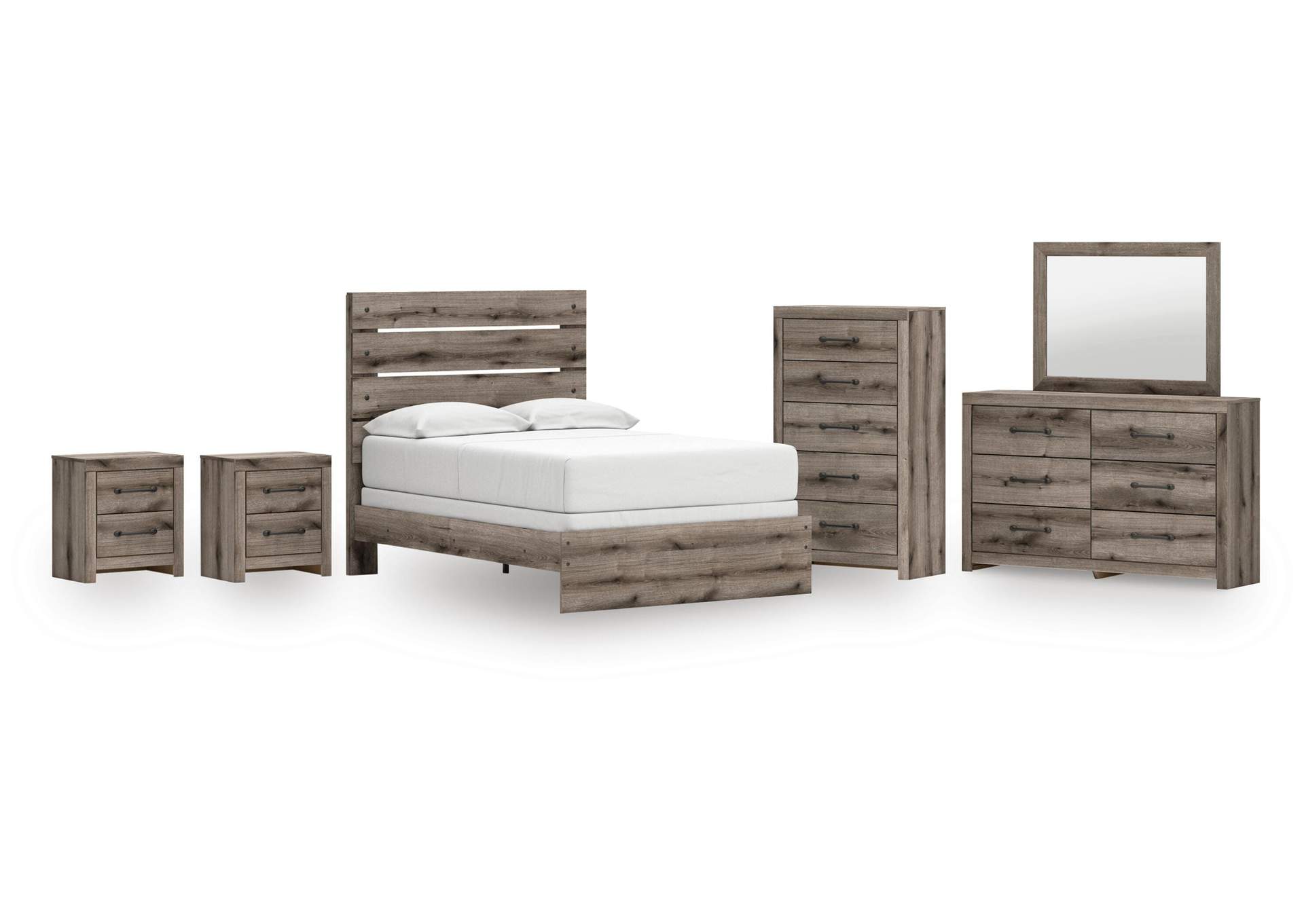 Urbanoore Full Panel Bed, Dresser, Mirror, Chest and 2 Nightstands image 1