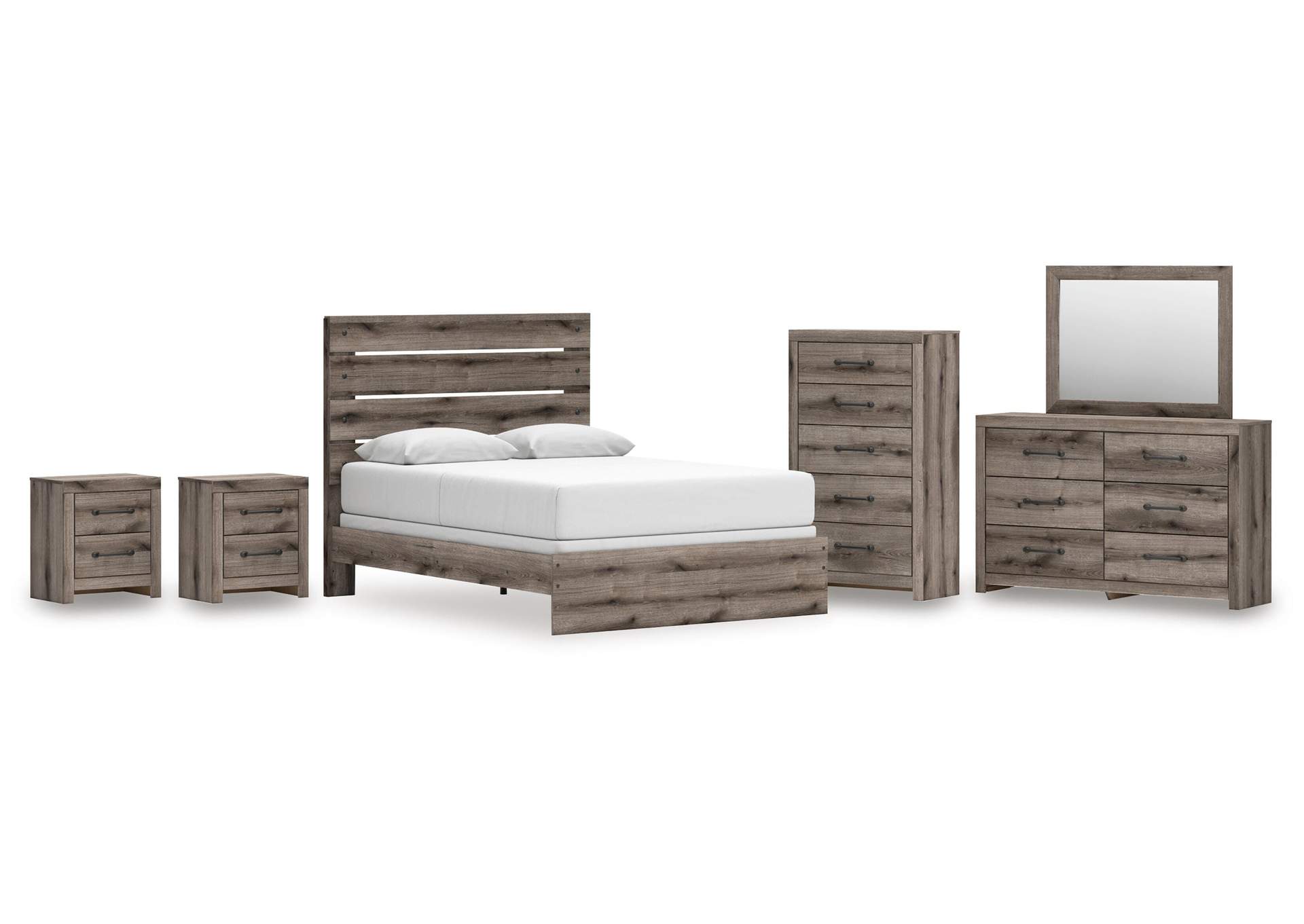 Urbanoore Queen Panel Bed, Dresser, Mirror, Chest and 2 Nightstands image 1