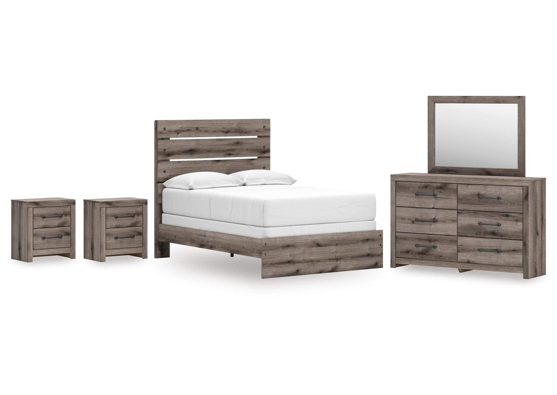 Urbanoore Full Panel Bed, Dresser, Mirror and 2 Nightstands image 1
