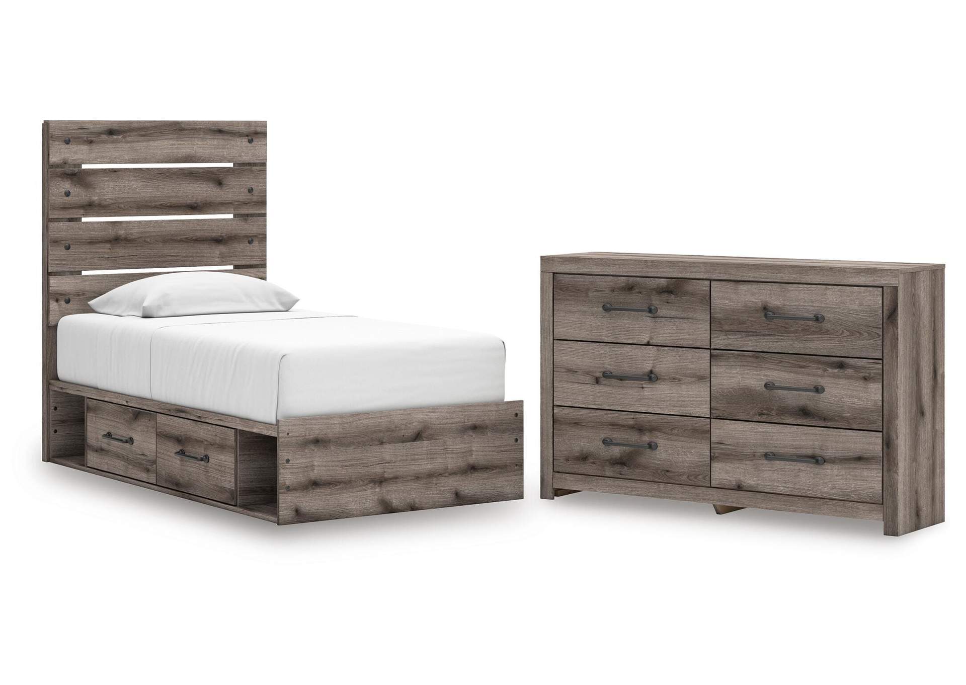 Urbanoore Twin Panel Storage Bed and Dresser image 1