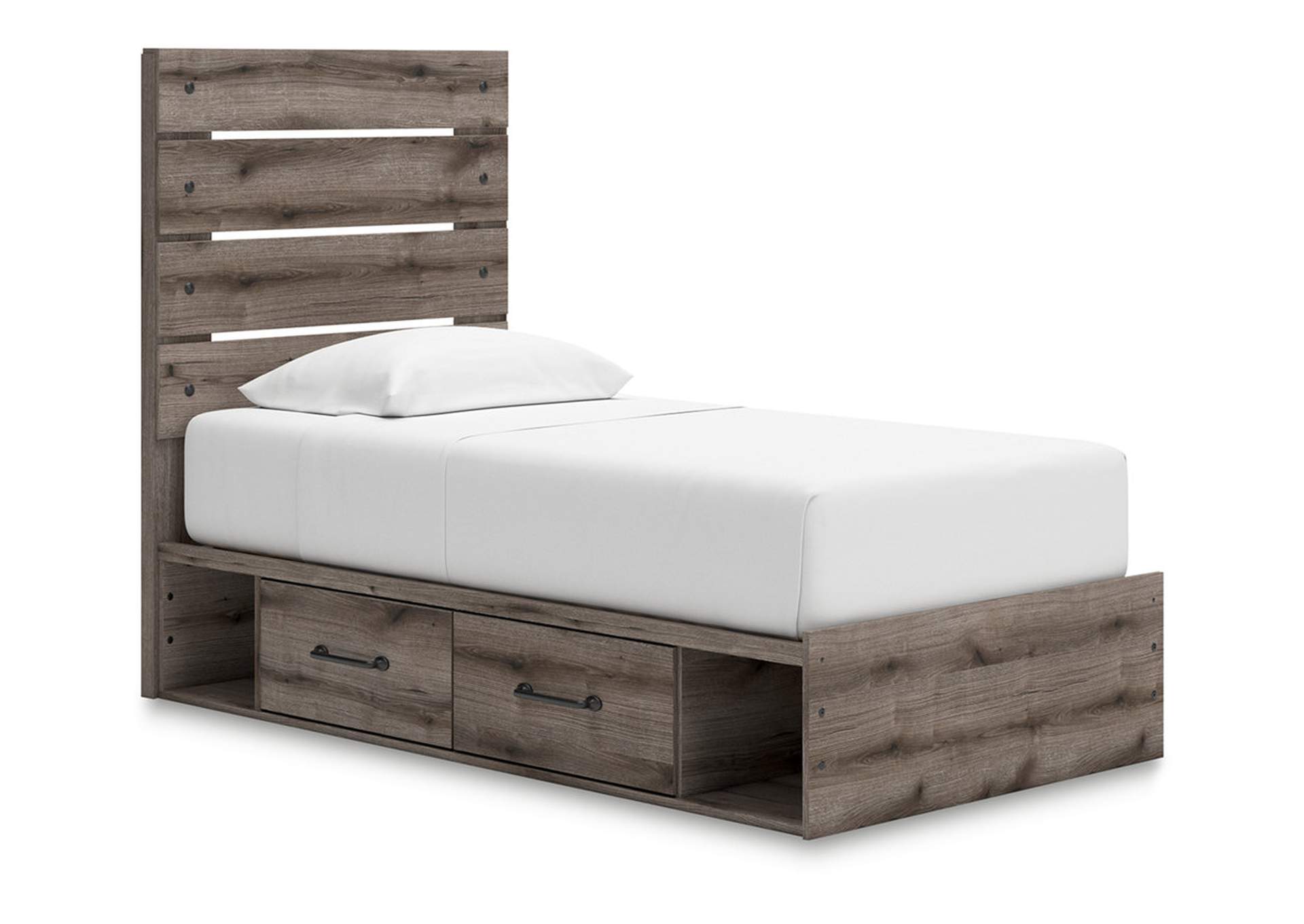 Graystorm Twin Panel Bed with Storage