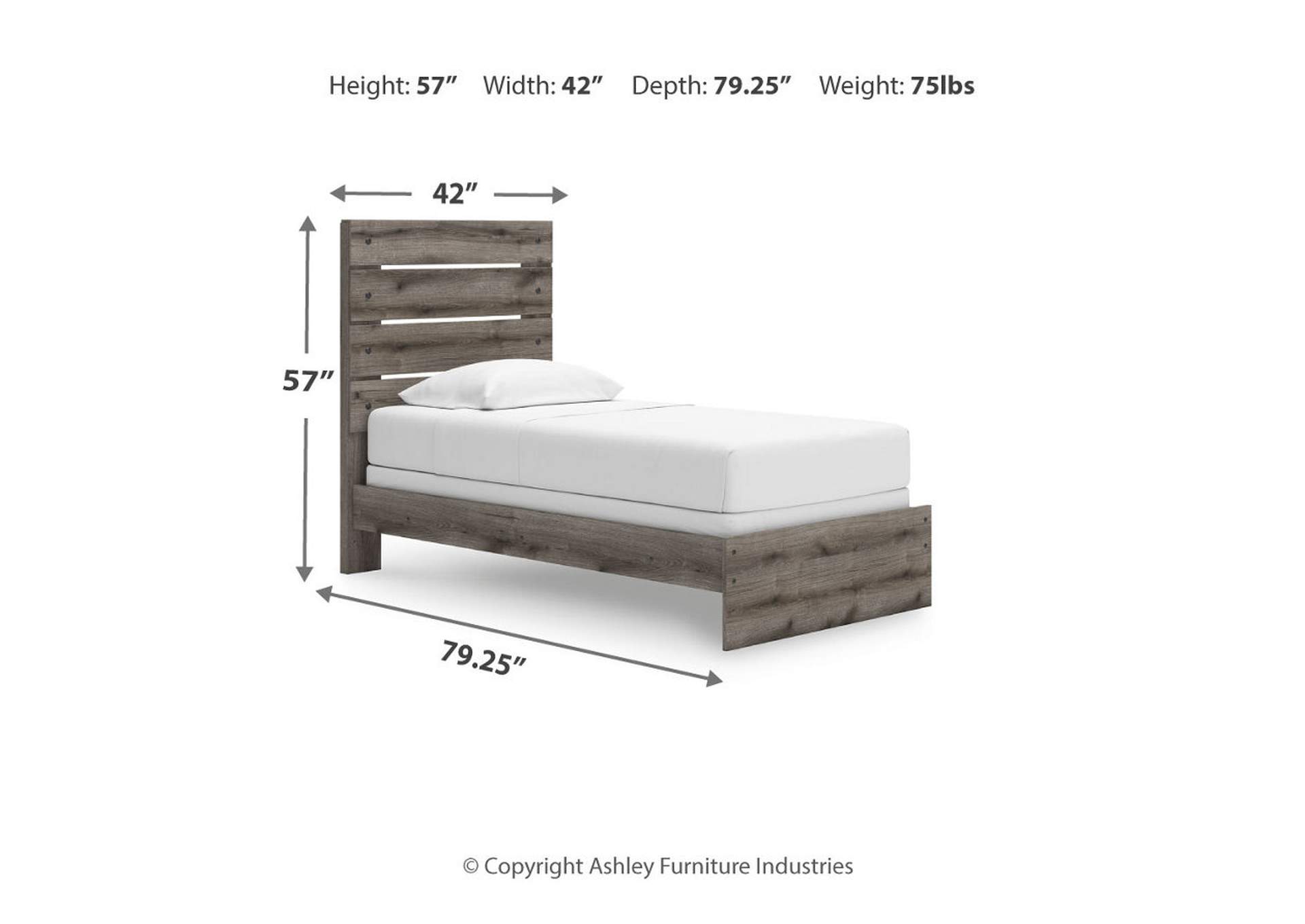 Urbanoore Twin Panel Bed with Mirrored Dresser, Chest and Nightstand image 8