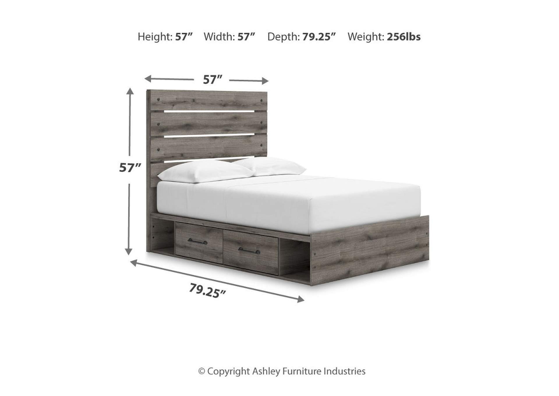 Urbanoore Full Panel Bed with Storage with Mirrored Dresser and Nightstand image 20