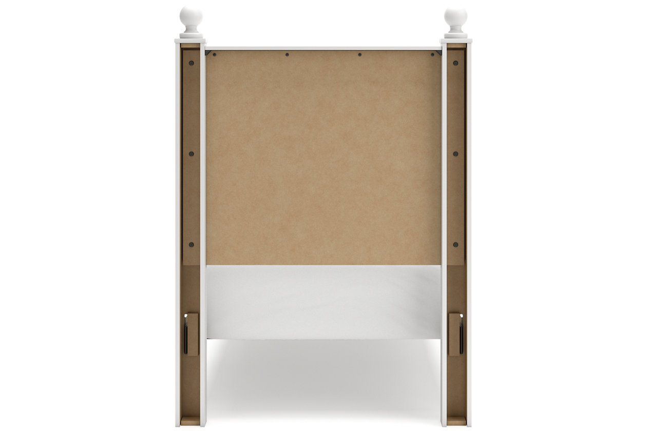 Mollviney Twin Panel Headboard with Mirrored Dresser and Chest