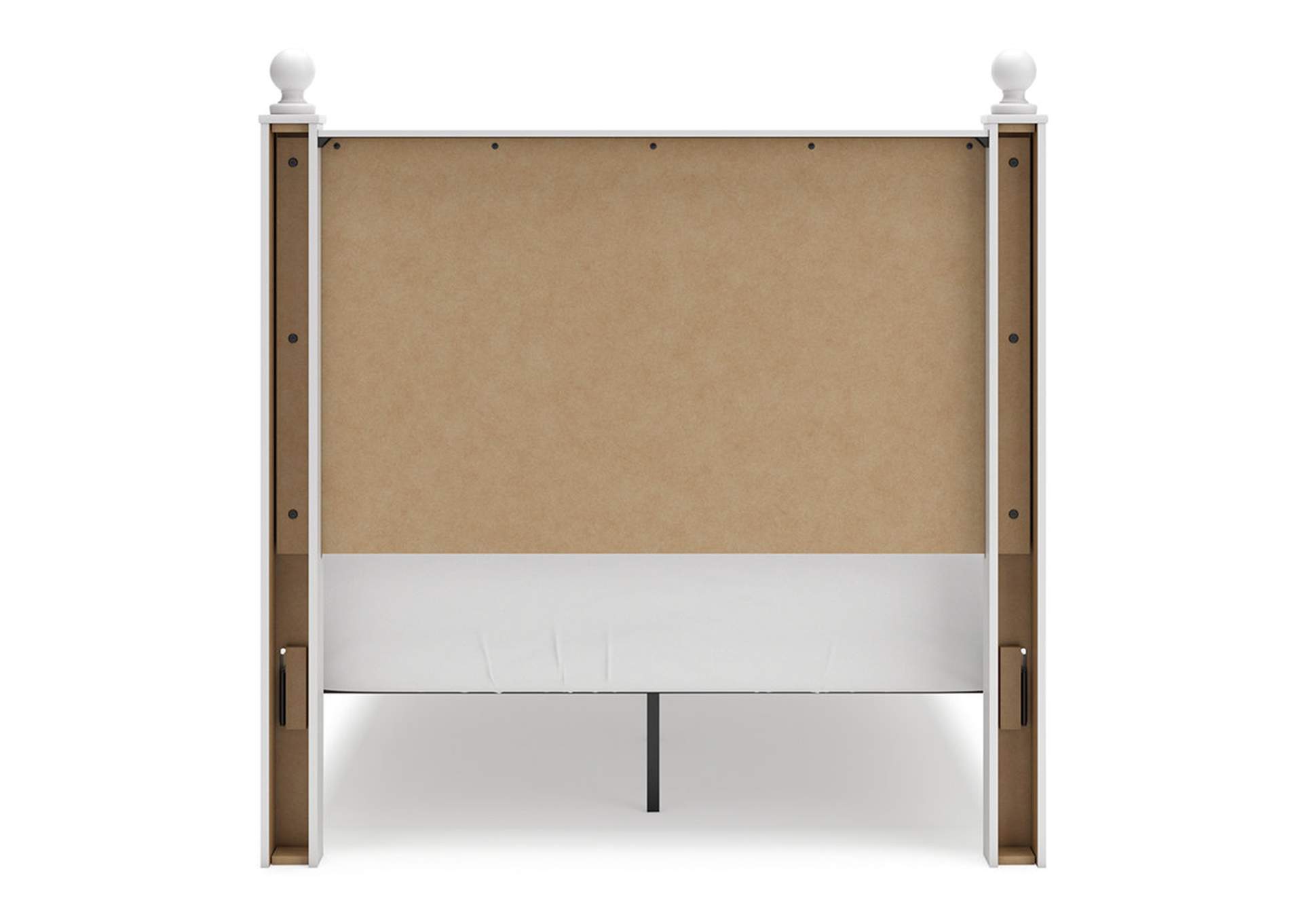 Mollviney Full Panel Bed with Mirrored Dresser and 2 Nightstands