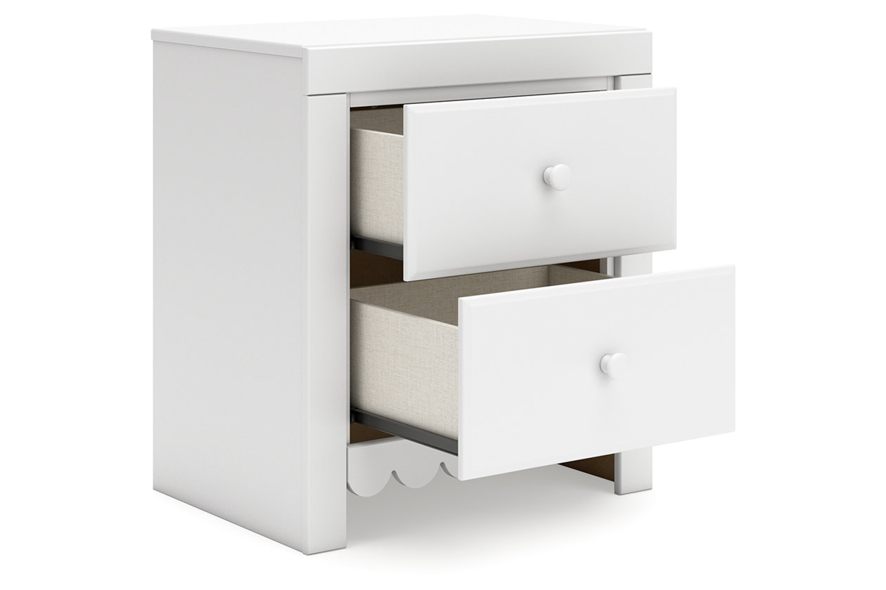 Mollviney Full Panel Bed with Mirrored Dresser and 2 Nightstands