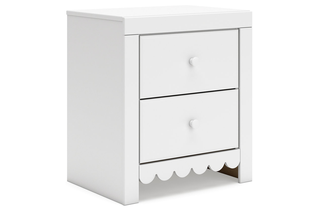 Mollviney Full Panel Bed with Mirrored Dresser and 2 Nightstands