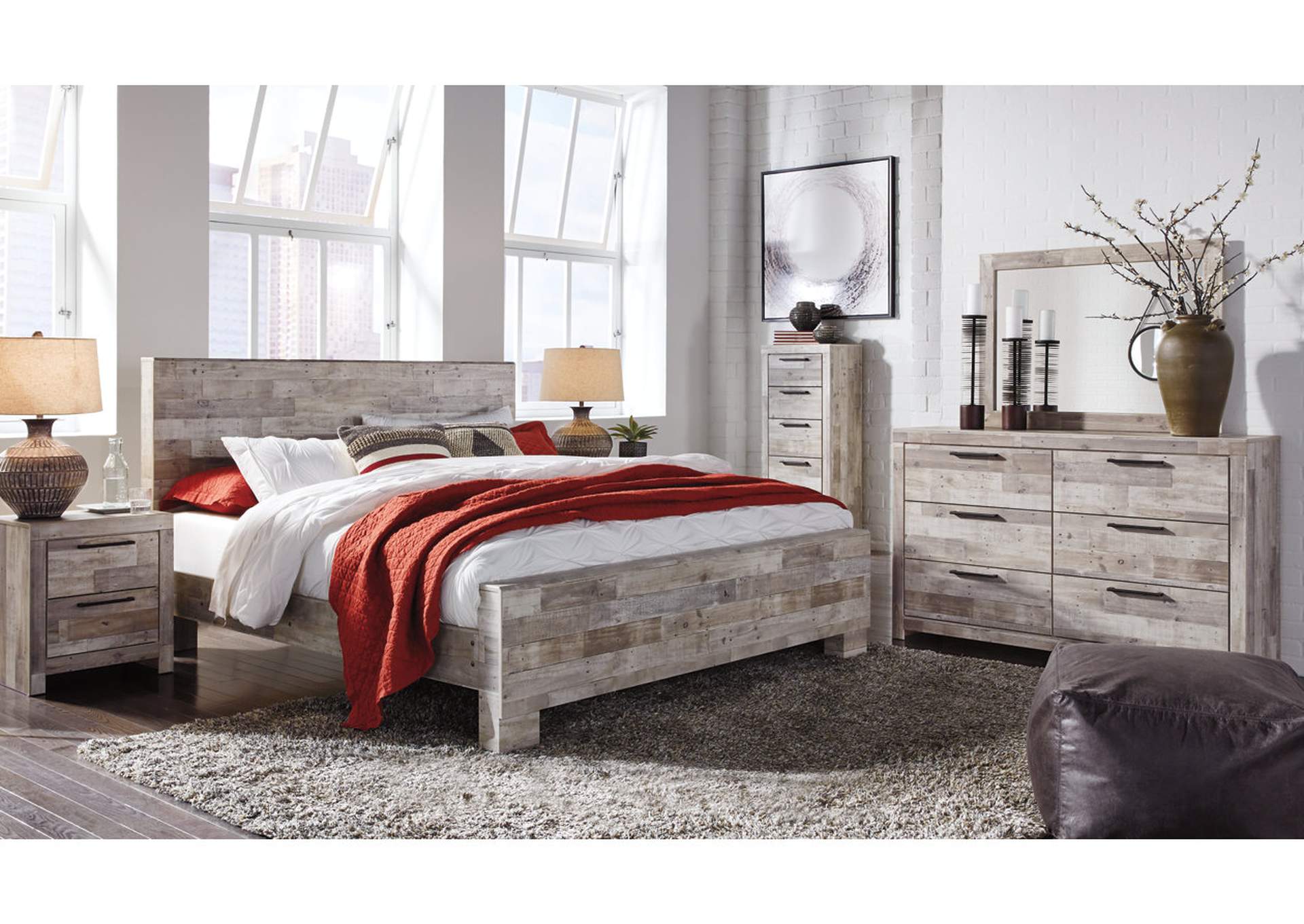 Effie King Panel Bed with Dresser image 2