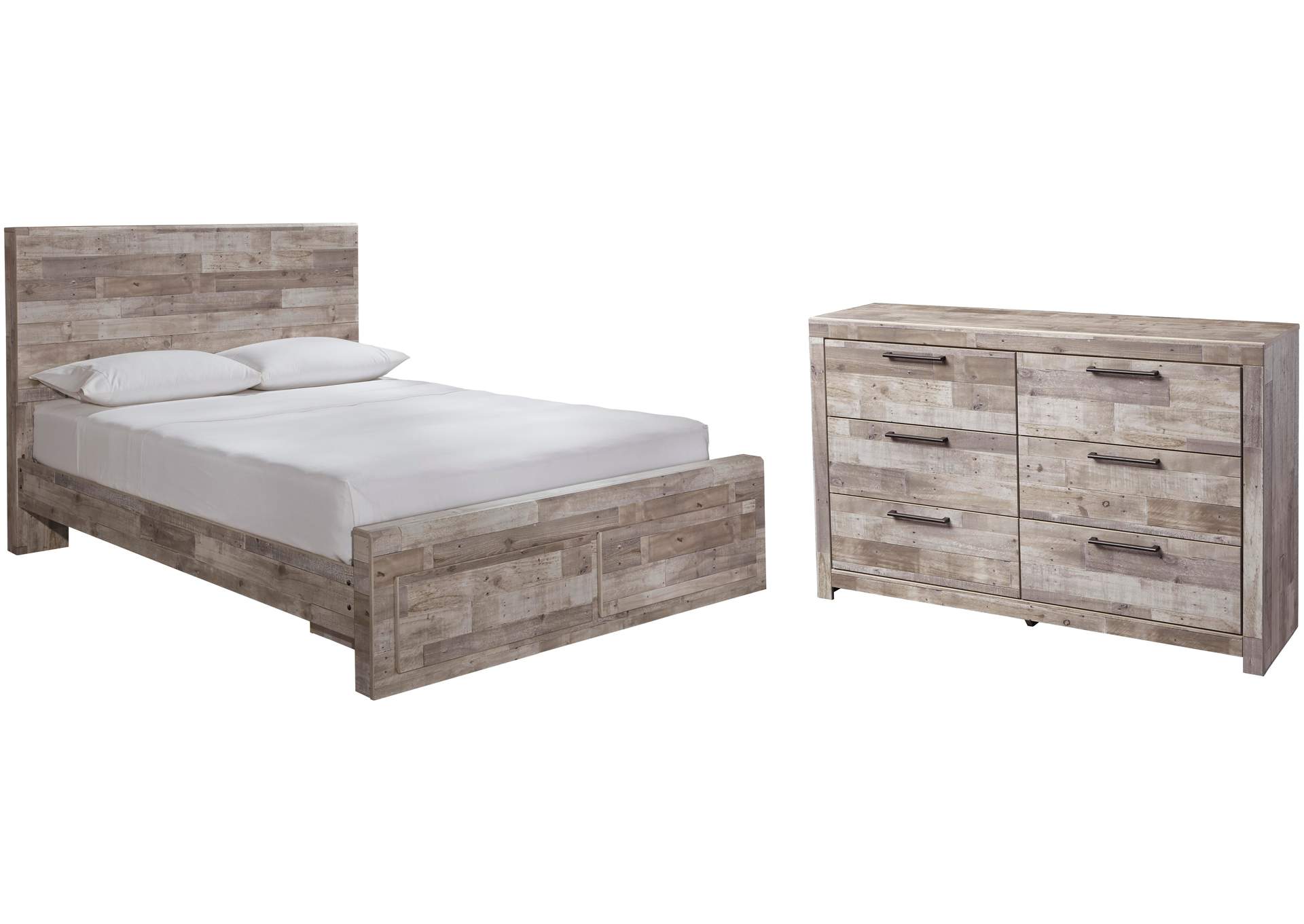 Effie Queen Panel Bed with 2 Storage Drawers with Dresser image 1