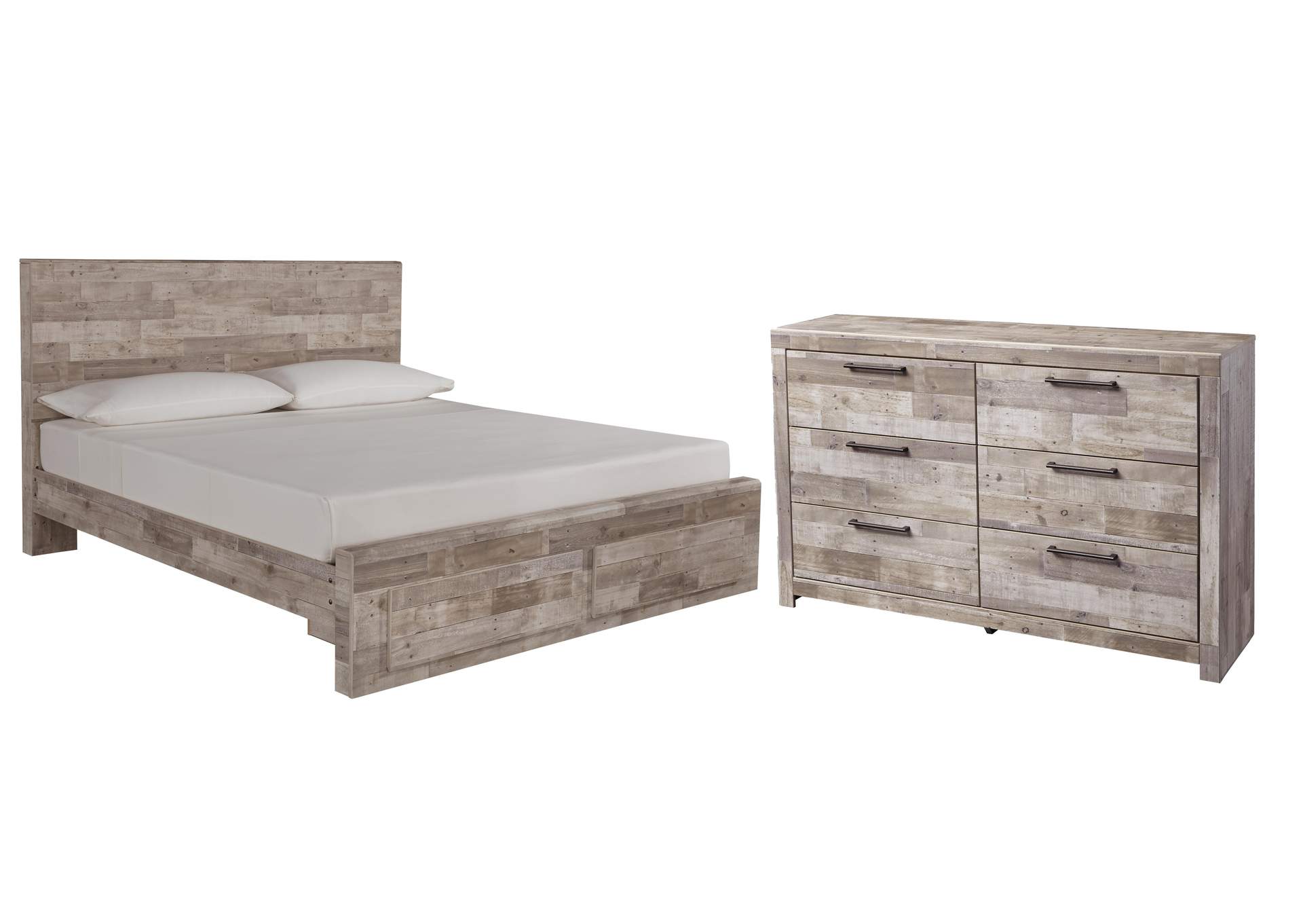 Effie King Panel Bed with 2 Storage Drawers with Dresser image 1