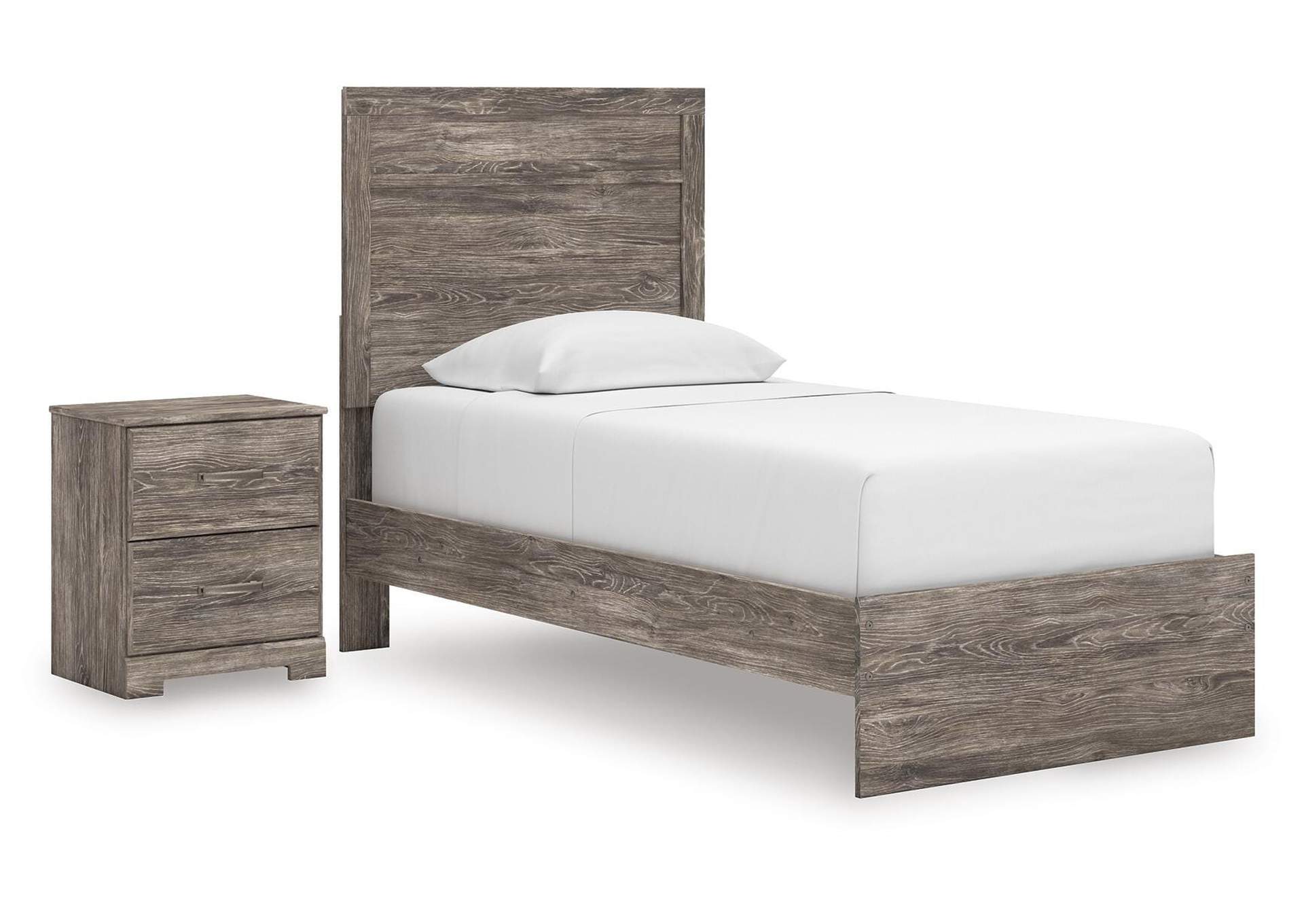 Ralinksi Twin Panel Bed and Nightstand image 1