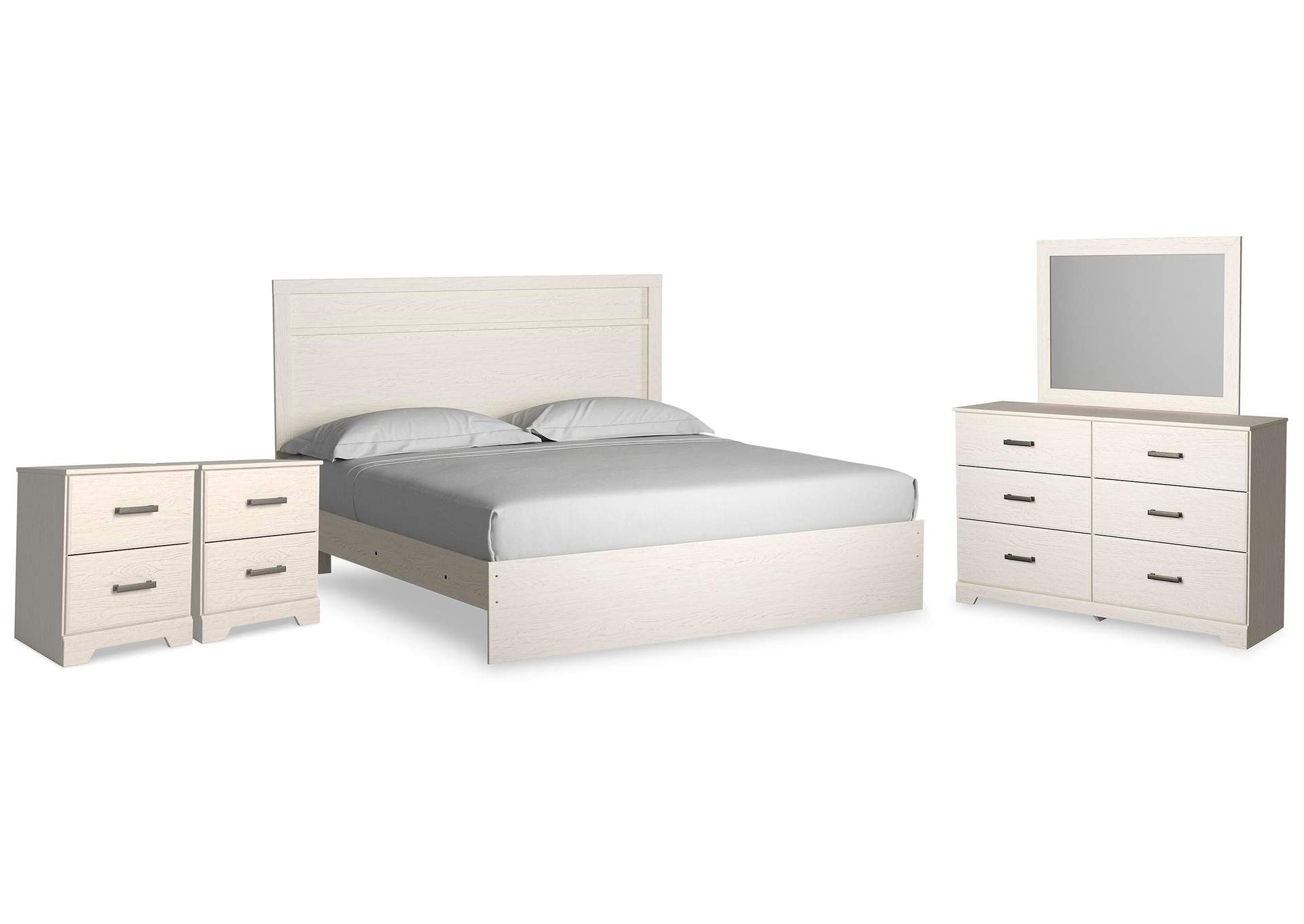 Stelsie King Panel Bed, Dresser, Mirror and Nightstand image 1
