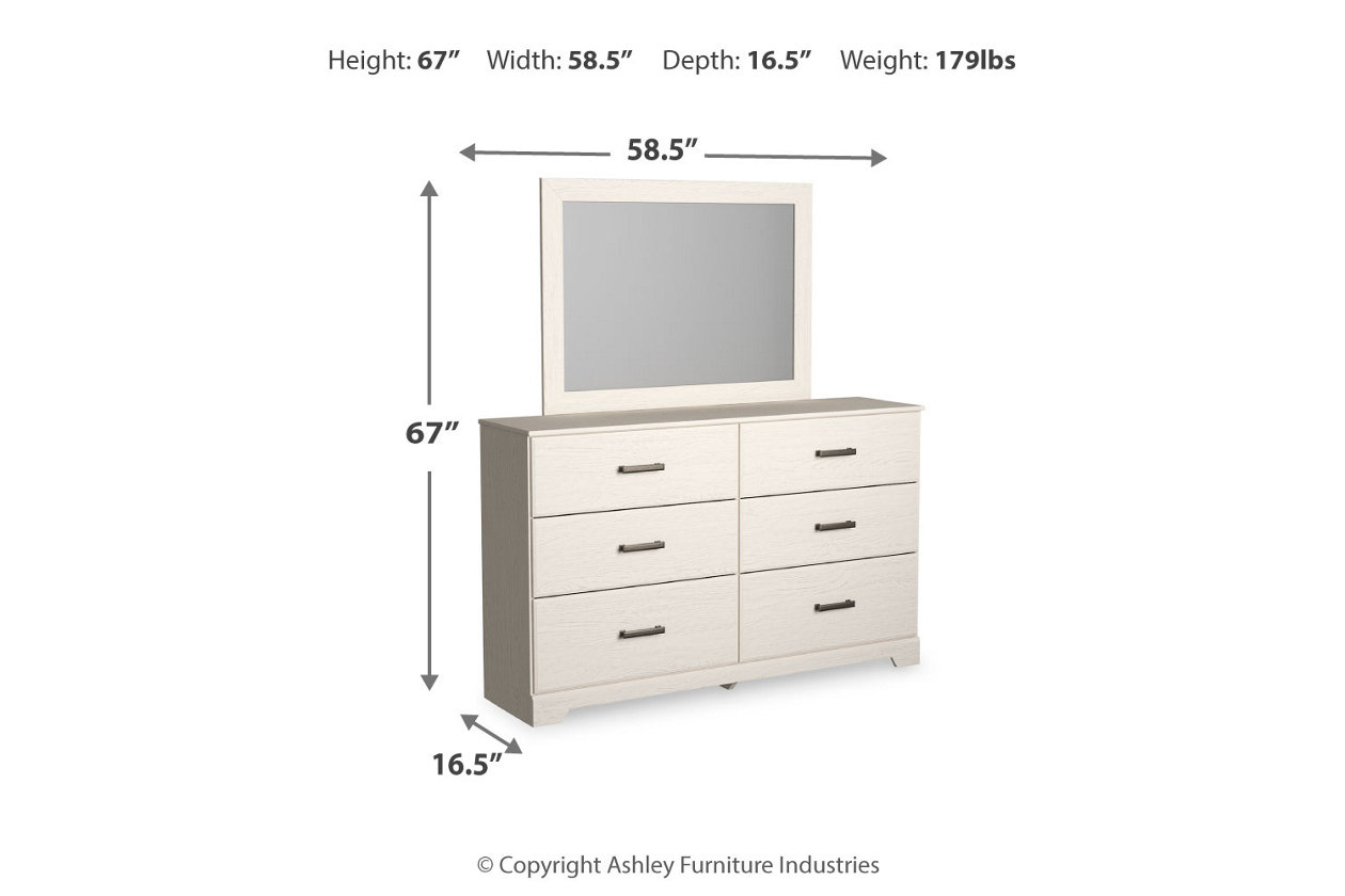 Stelsie Twin Panel Bed with Mirrored Dresser, Chest and 2 Nightstands