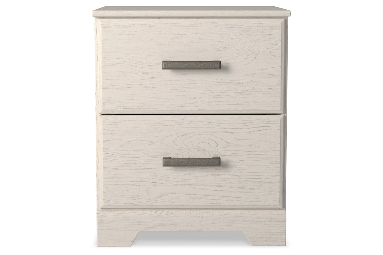 Stelsie Twin Panel Bed with Mirrored Dresser and 2 Nightstands