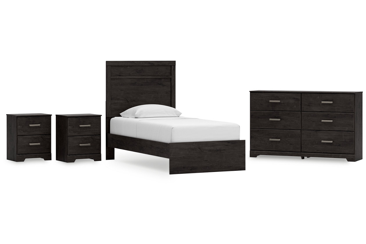Belachime Twin Panel Bed with Dresser and 2 Nightstands