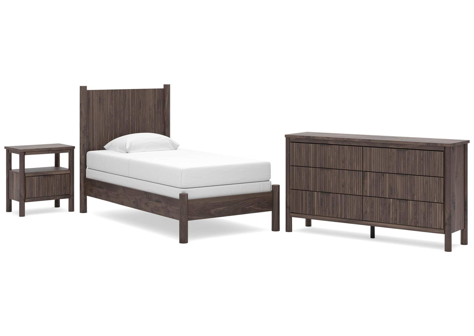 Cadmori Twin Panel Bed, Dresser and Nightstand image 1