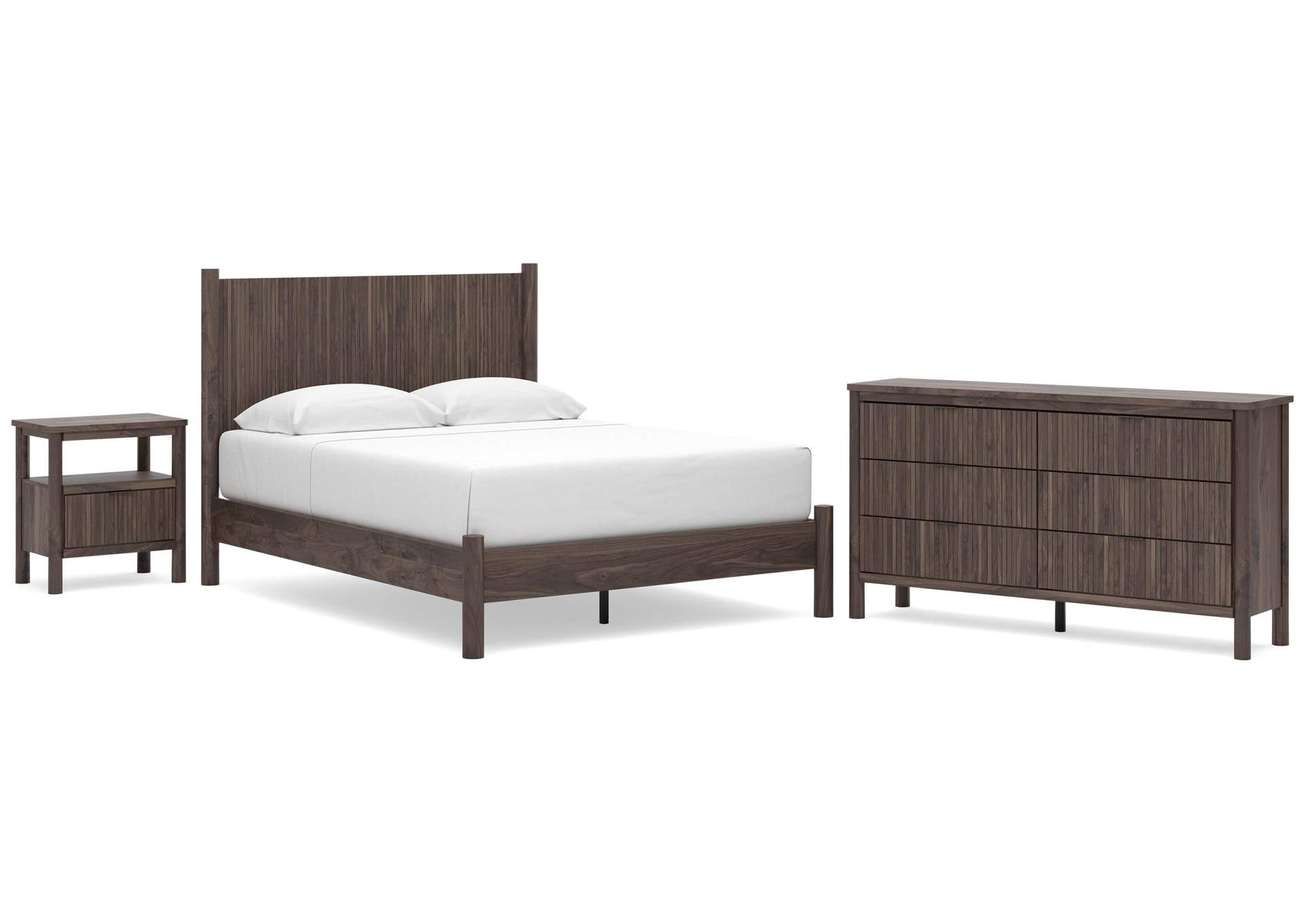 Cadmori Queen Panel Platform Bed, Dresser and Nightstand image 1