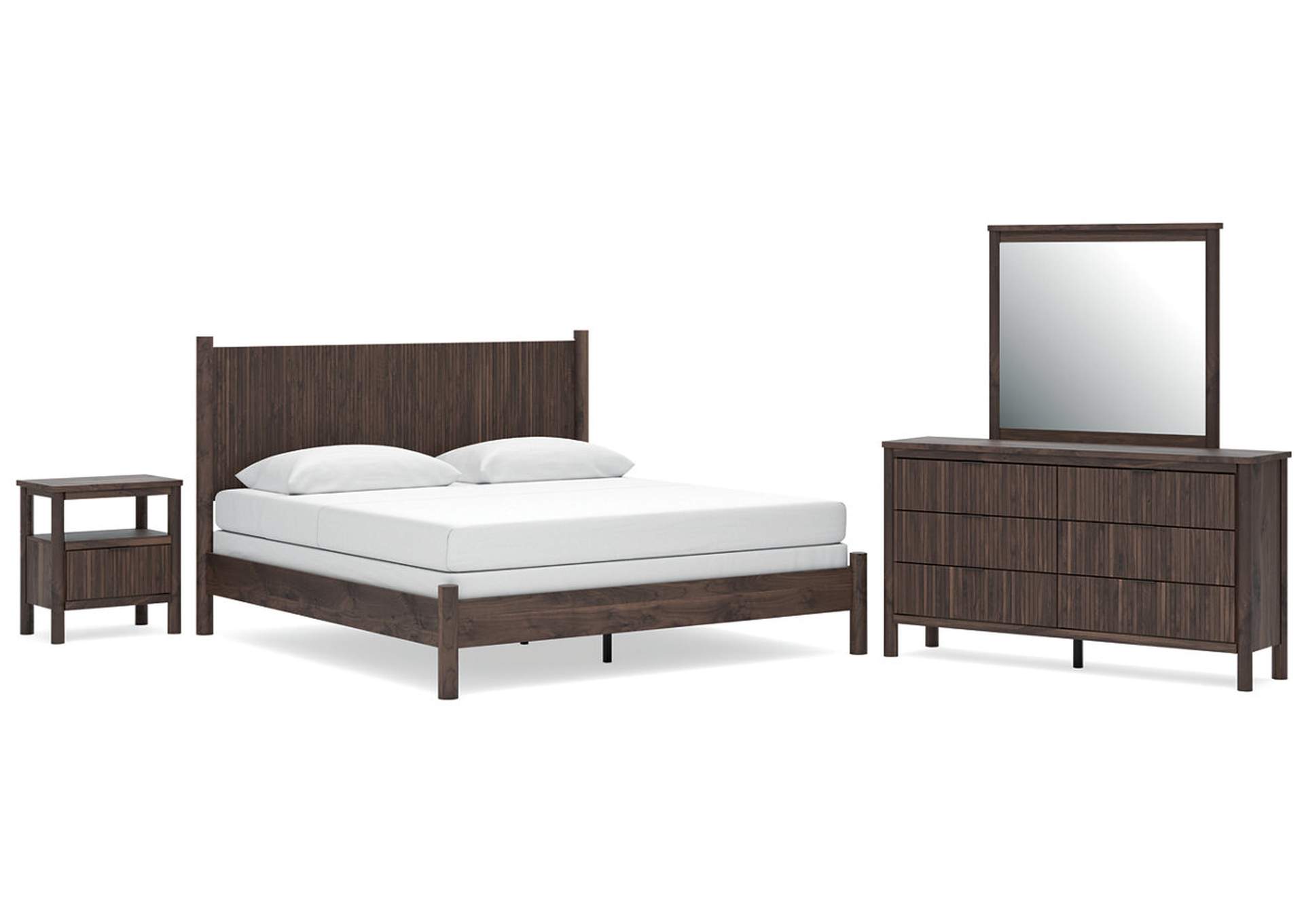 Cadmori King Panel Bed, Dresser, Mirror and Nightstand image 1