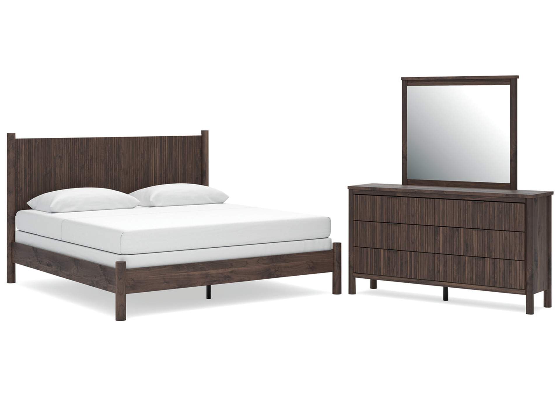 Cadmori King Panel Bed, Dresser and Mirror image 1